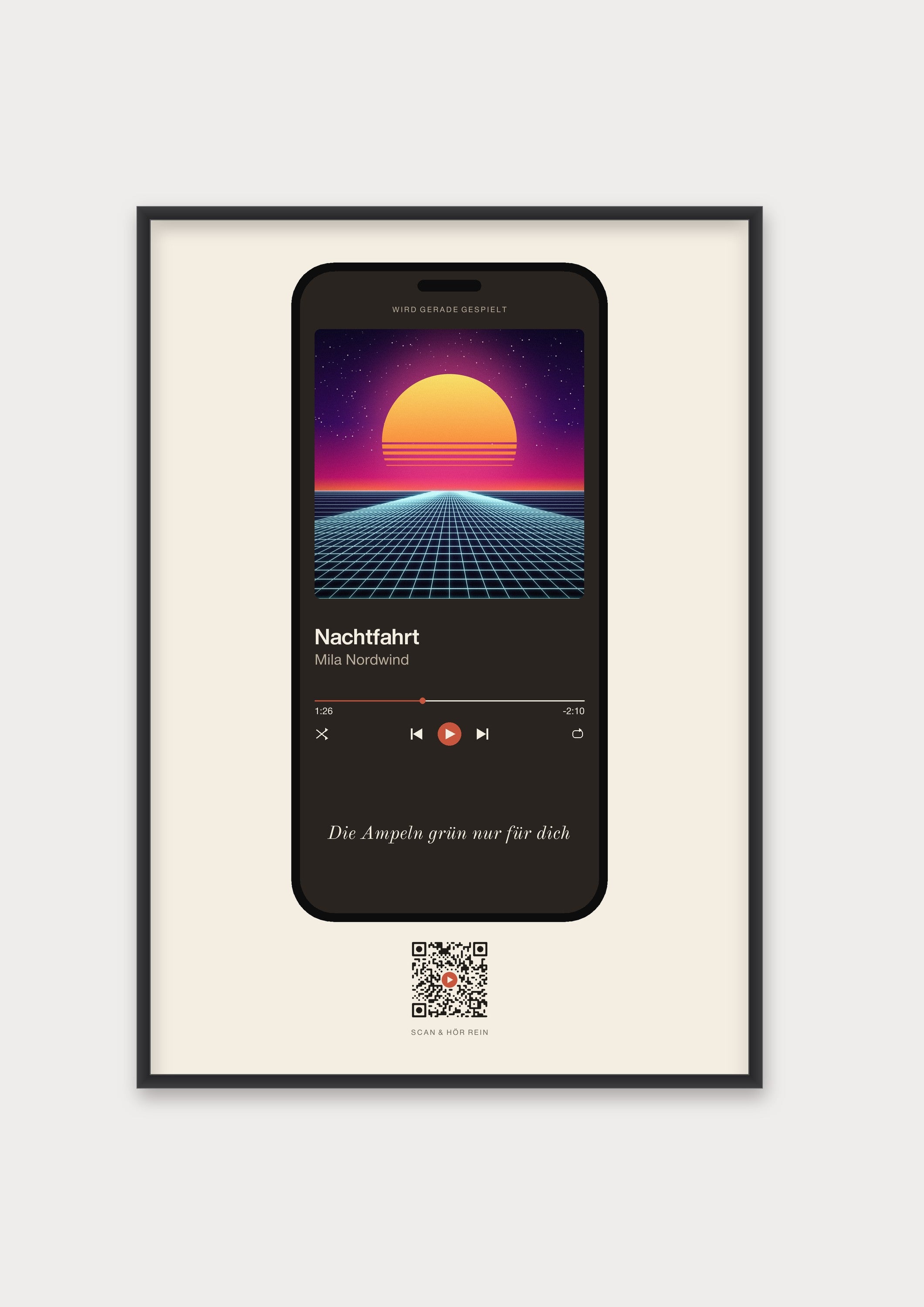 Song Player Poster 4 – Aluminiumrahmen Schwarz
