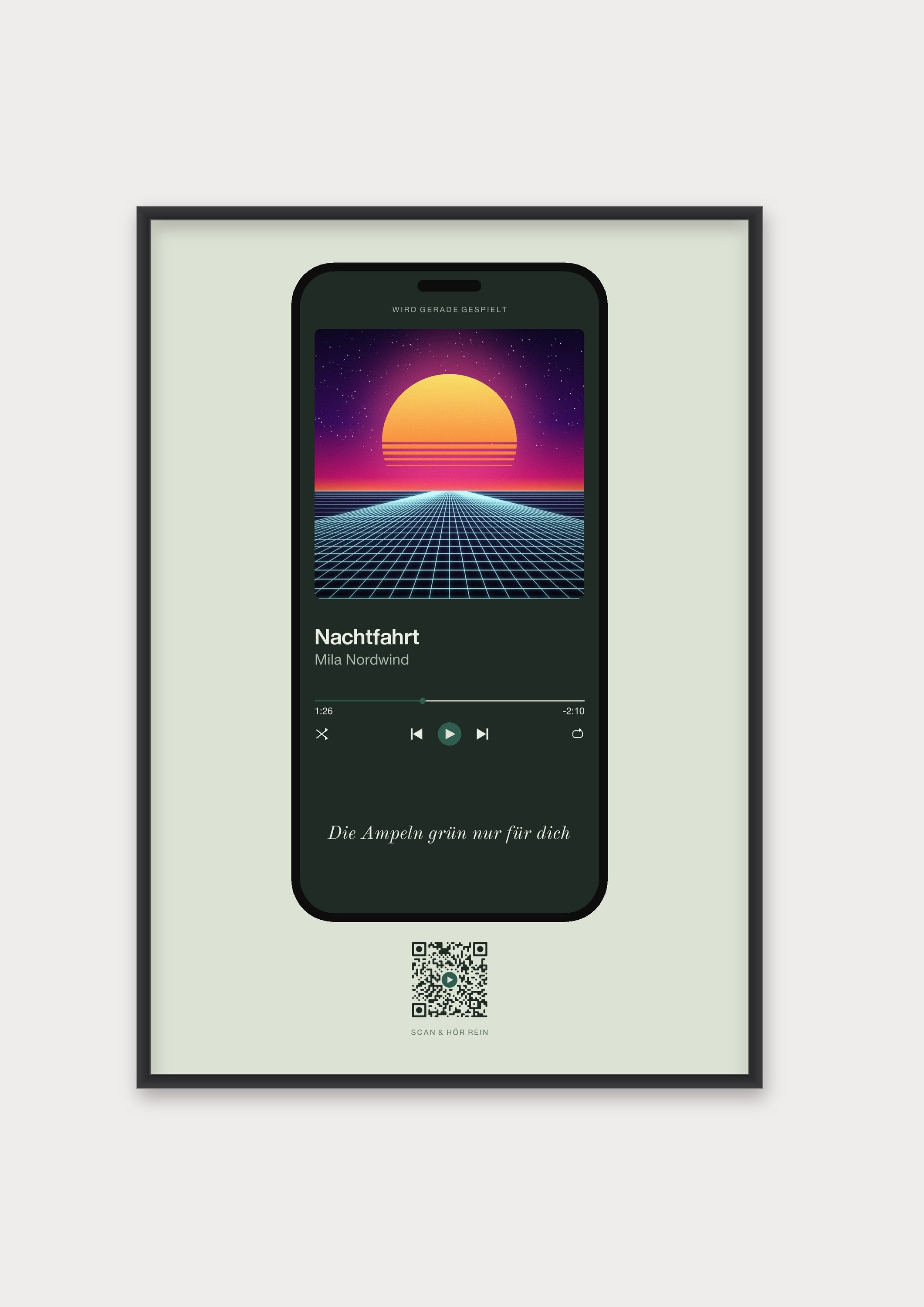 Song Player Poster 4 – Aluminiumrahmen Schwarz