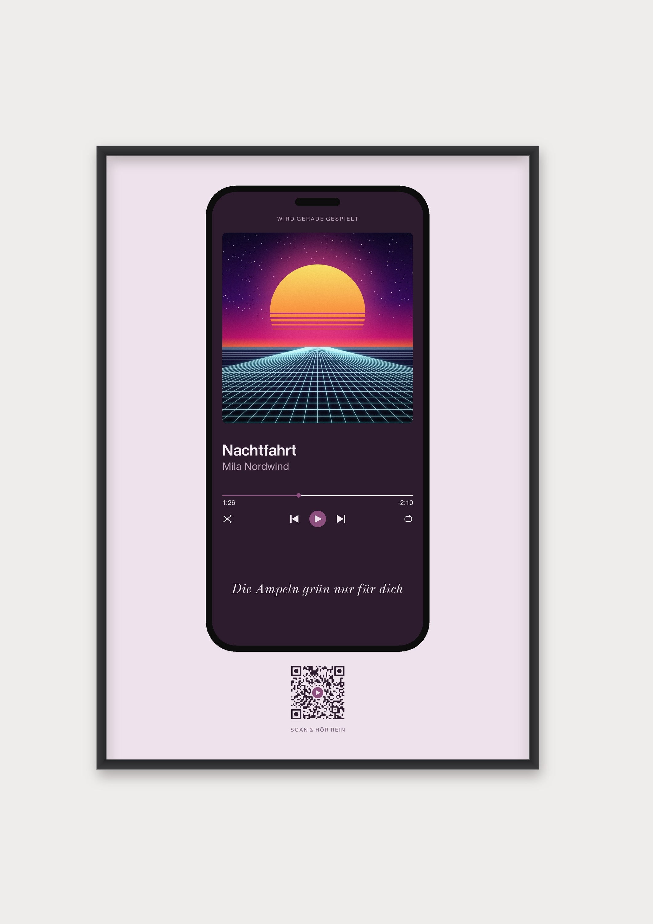 Song Player Poster 4 – Aluminiumrahmen Schwarz