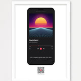 Song Player Poster 4 – Echtholzrahmen Weiß