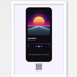 Song Player Poster 4 – Echtholzrahmen Weiß