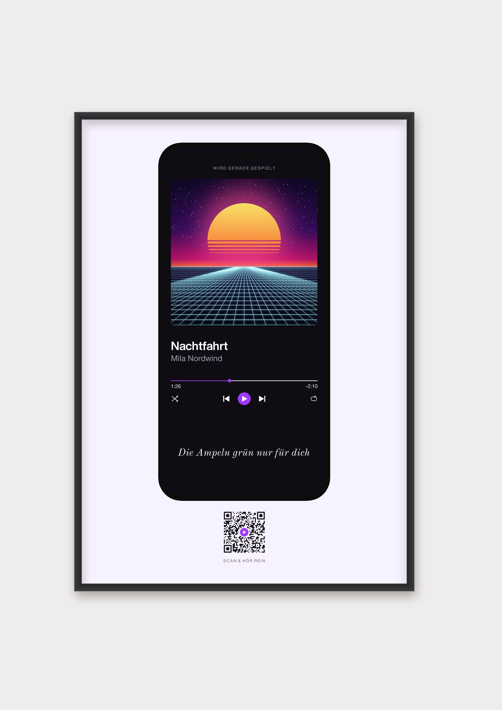 Song Player Poster 4 – Aluminiumrahmen Schwarz