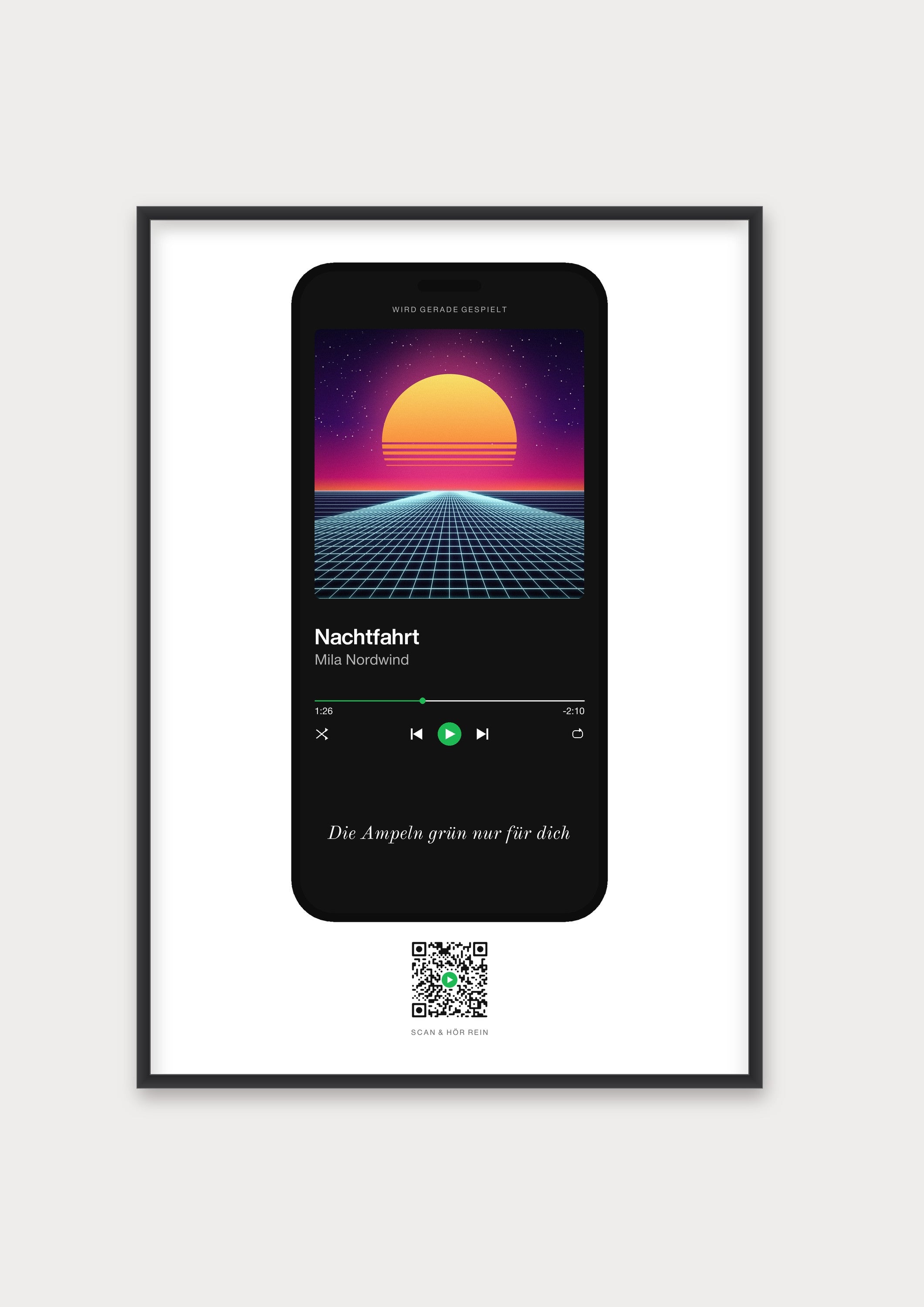 Song Player Poster 4 – Aluminiumrahmen Schwarz