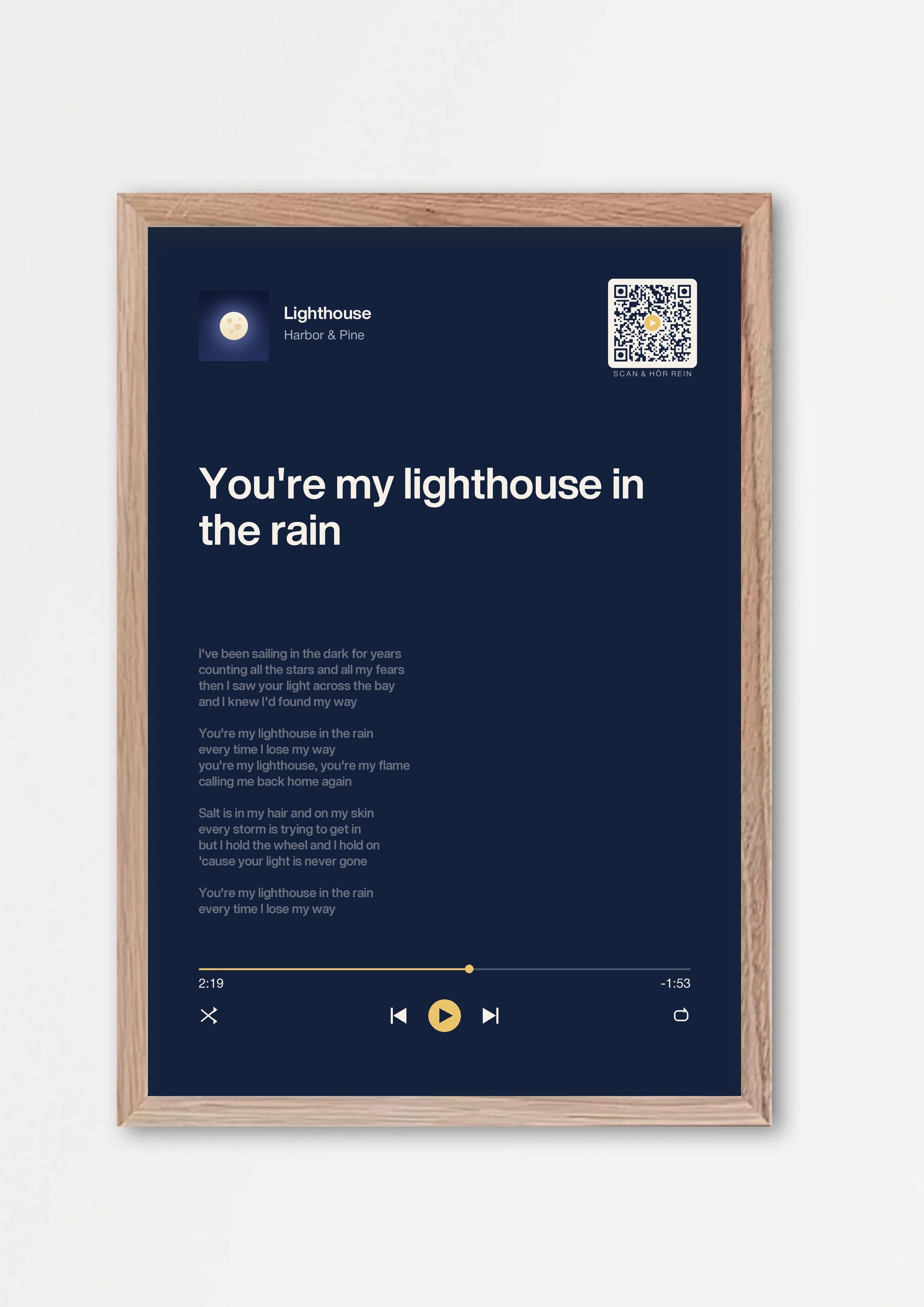 Song Player Poster 5 – Echtholzrahmen Natur