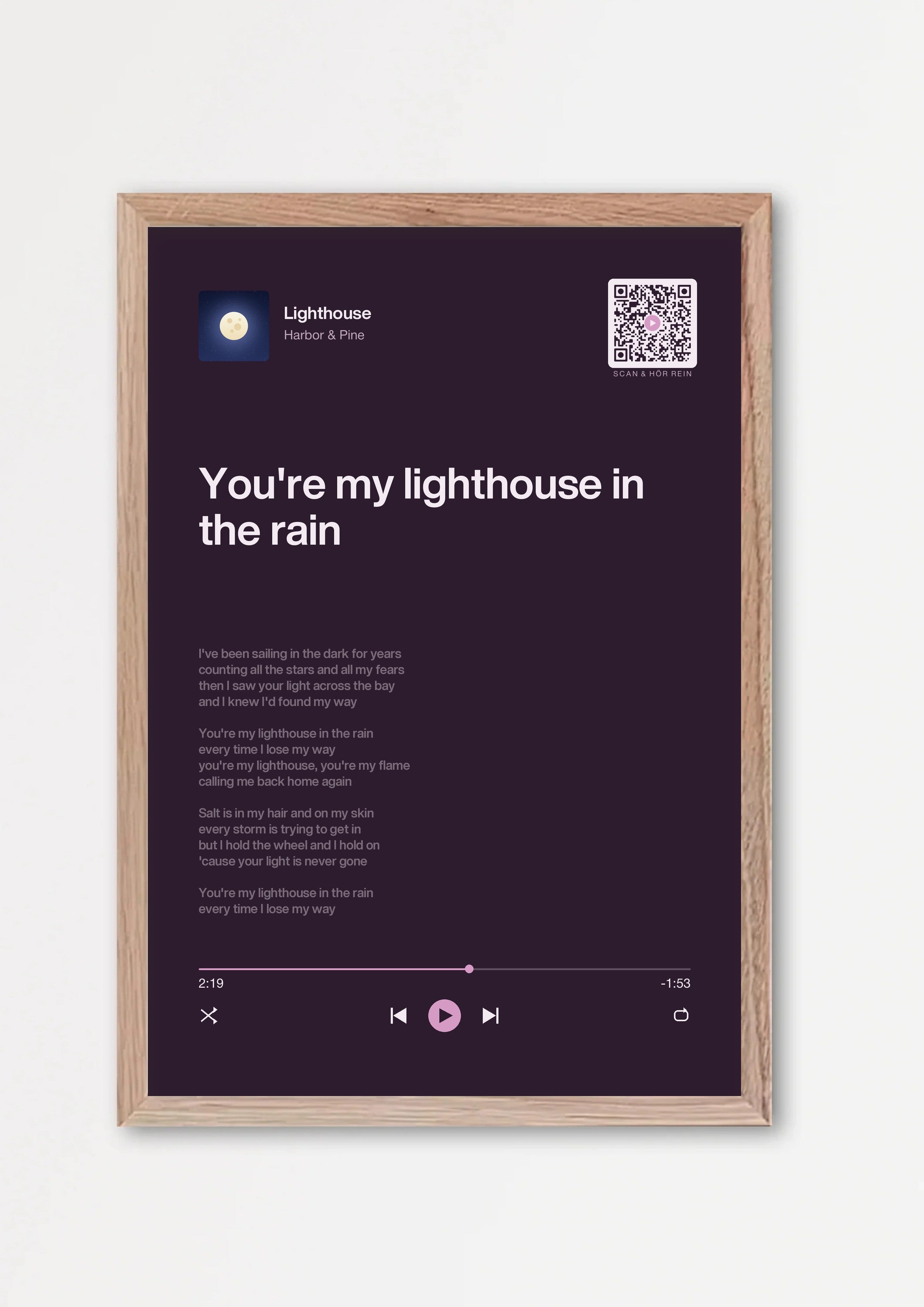 Song Player Poster 5 – Echtholzrahmen Natur