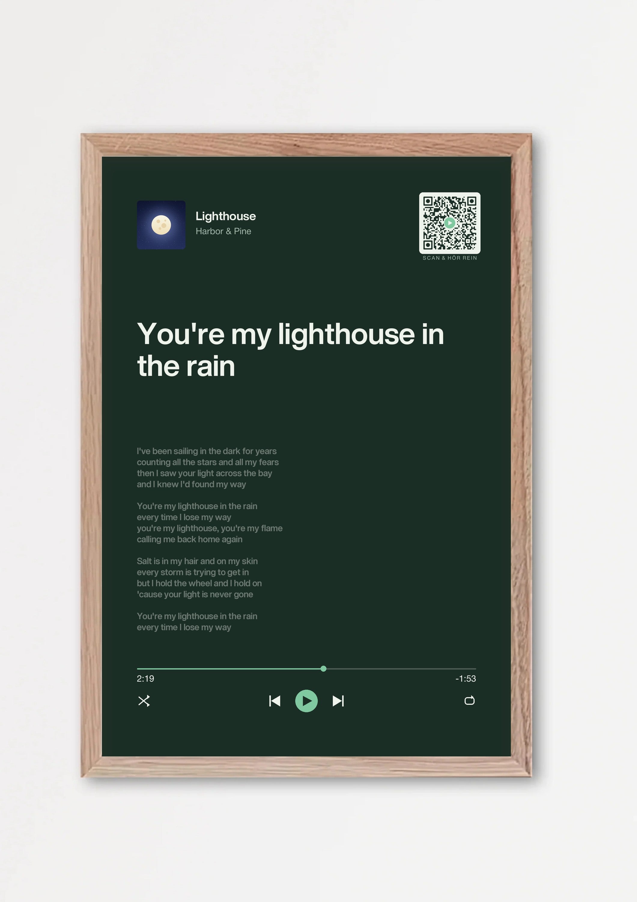 Song Player Poster 5 – Echtholzrahmen Natur