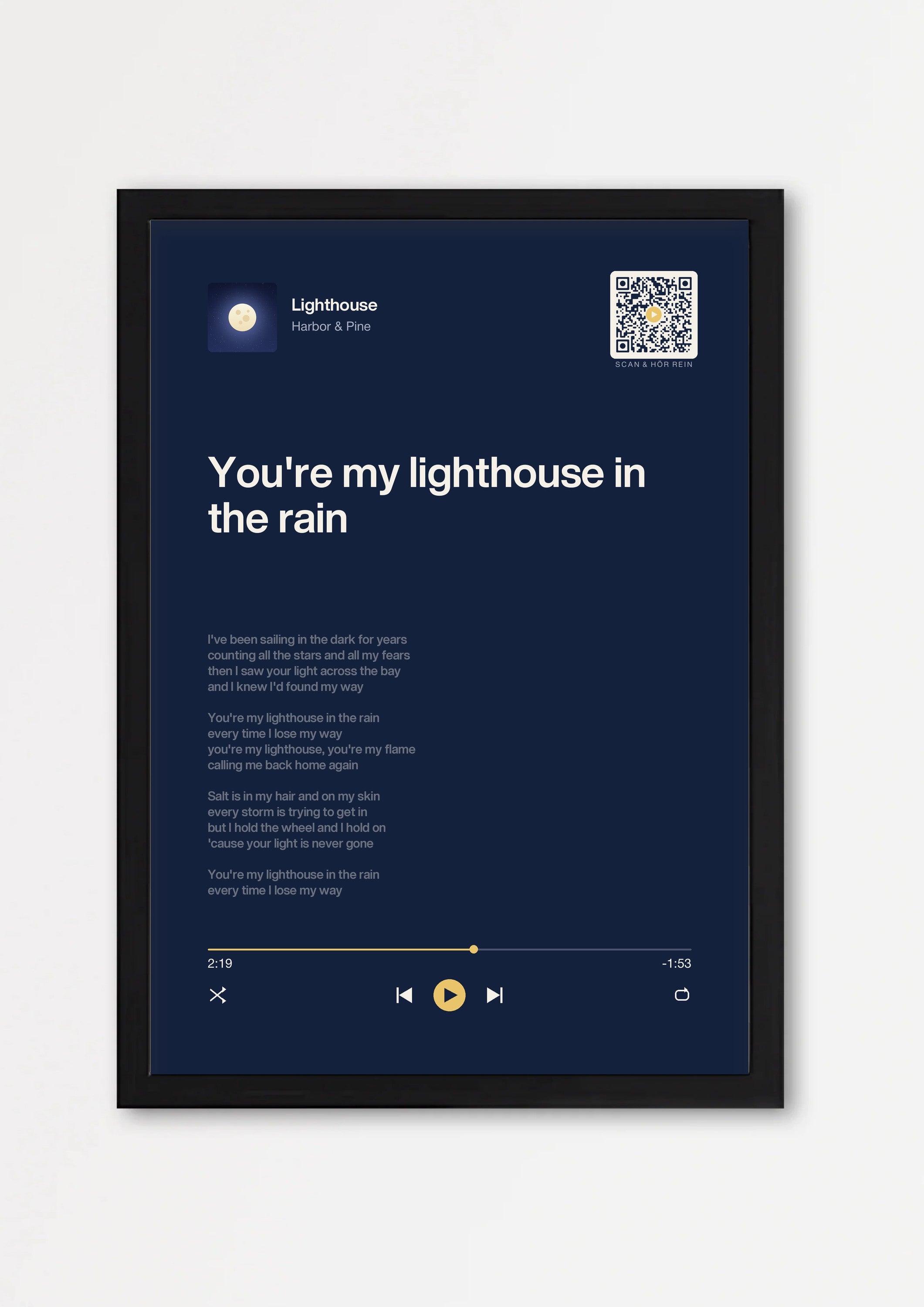 Song Player Poster 5 – Echtholzrahmen Schwarz