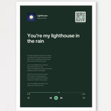 Song Player Poster 5 – Echtholzrahmen Weiß