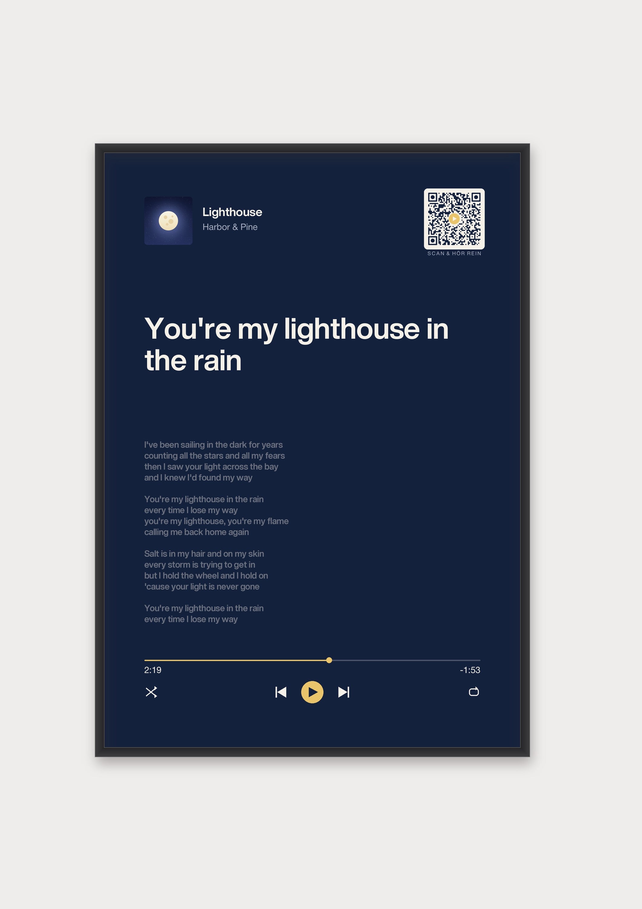 Song Player Poster 5 – Aluminiumrahmen Schwarz