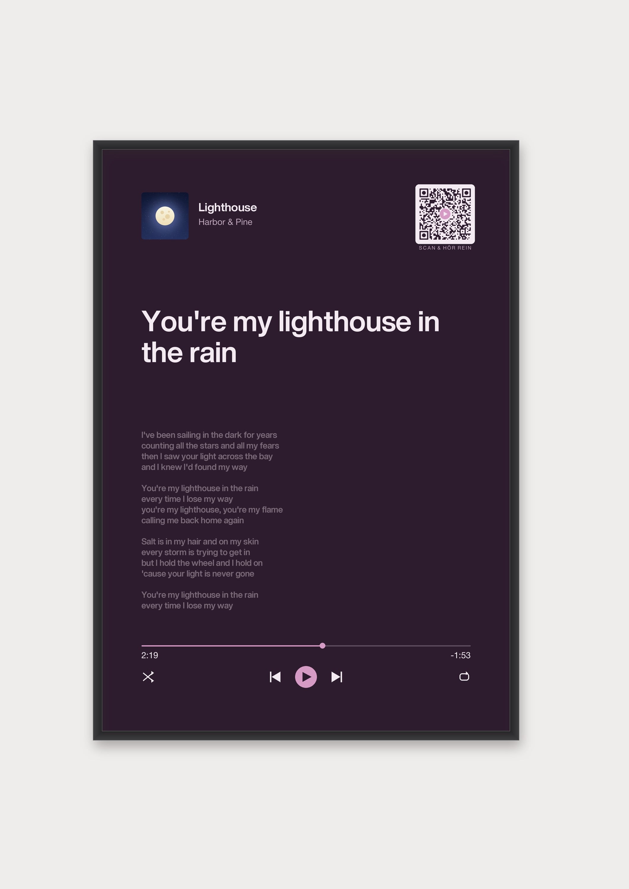 Song Player Poster 5 – Aluminiumrahmen Schwarz