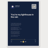 Song Player Poster 5 – Aluminiumrahmen Weiß
