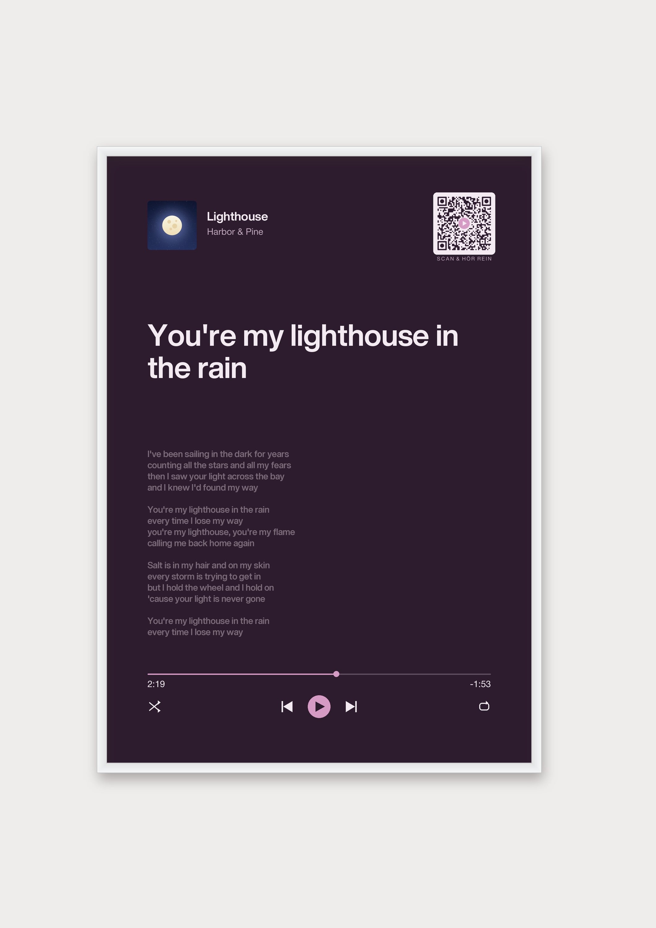 Song Player Poster 5 – Aluminiumrahmen Weiß