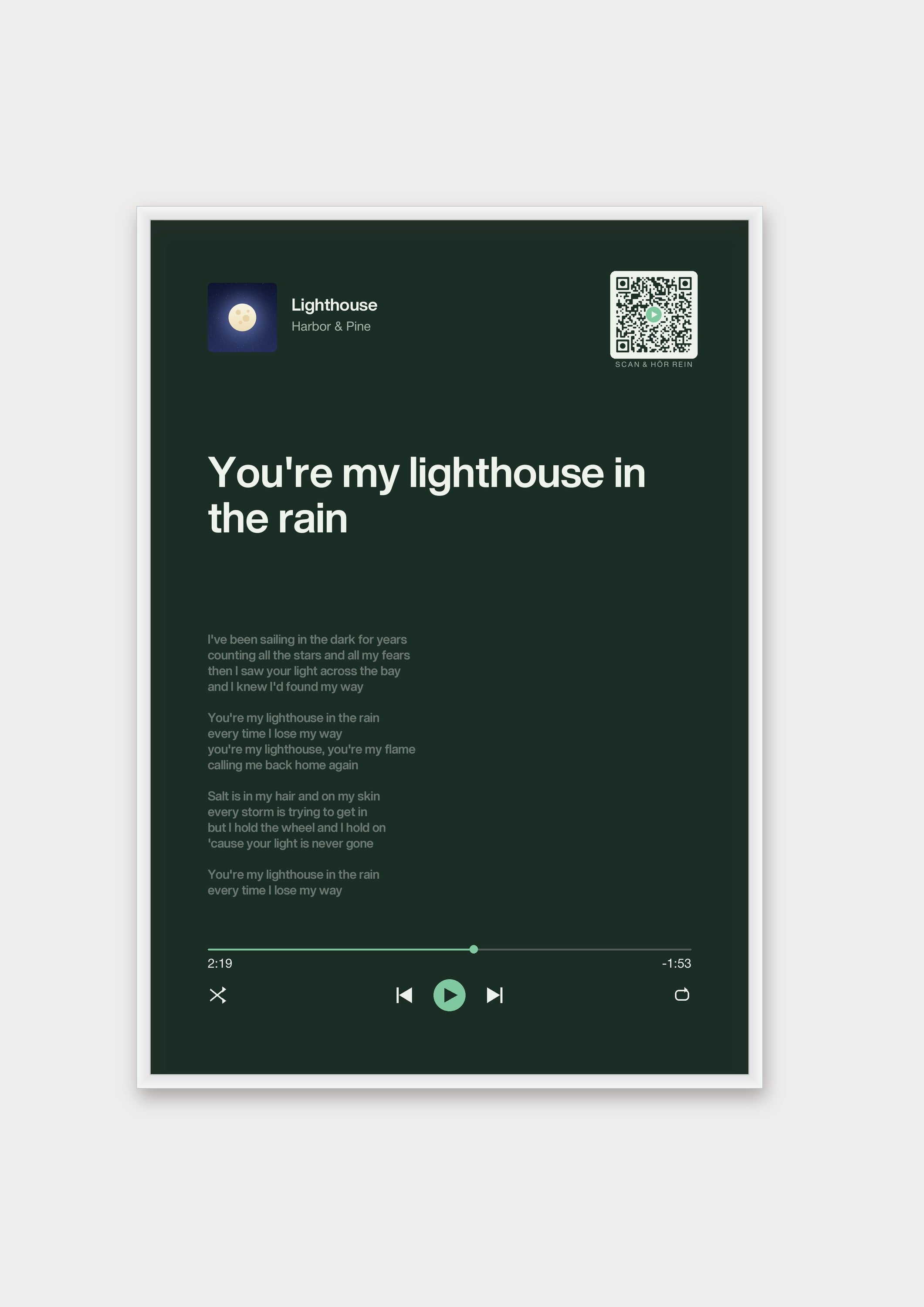 Song Player Poster 5 – Aluminiumrahmen Weiß