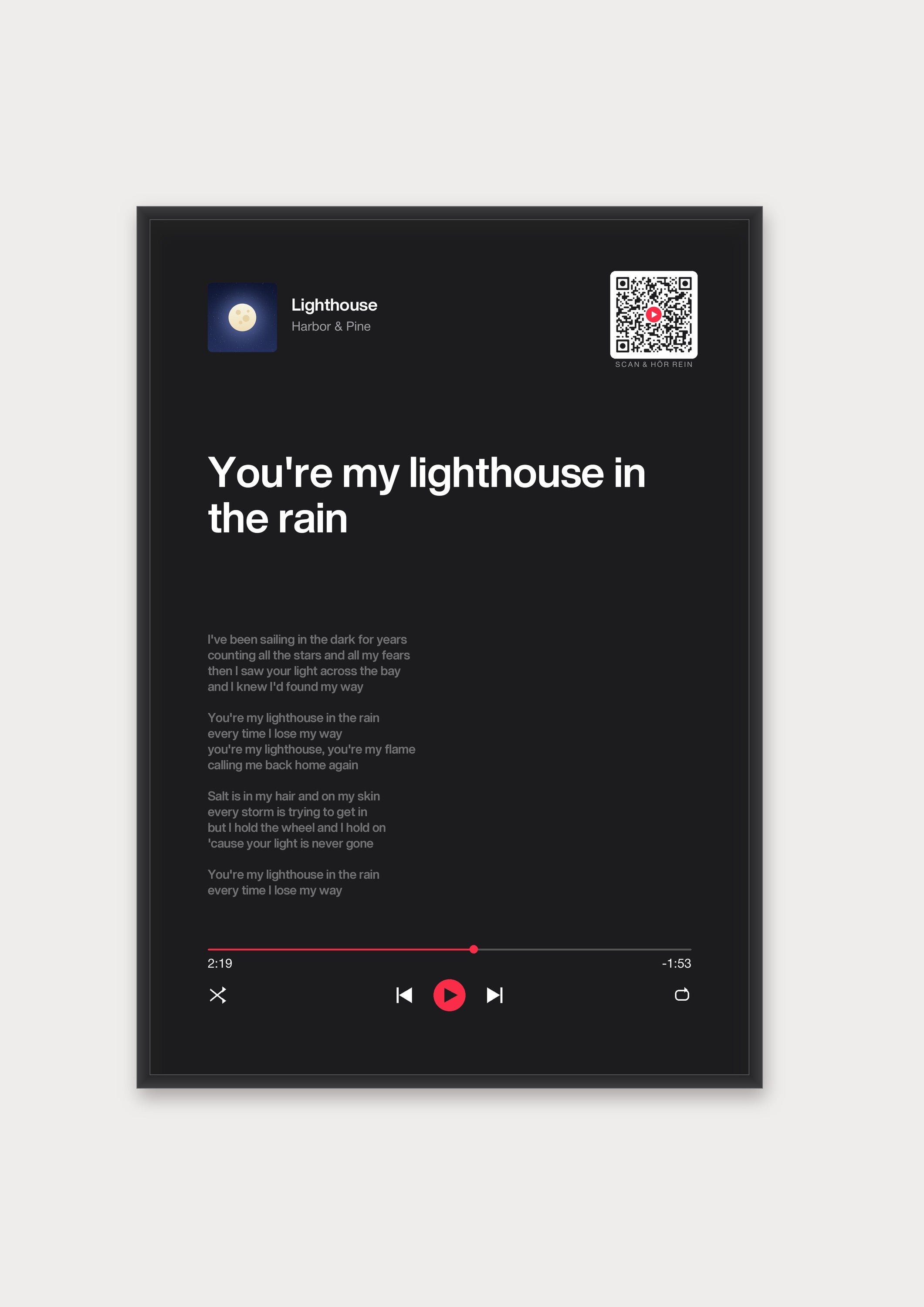 Song Player Poster 5 – Aluminiumrahmen Schwarz