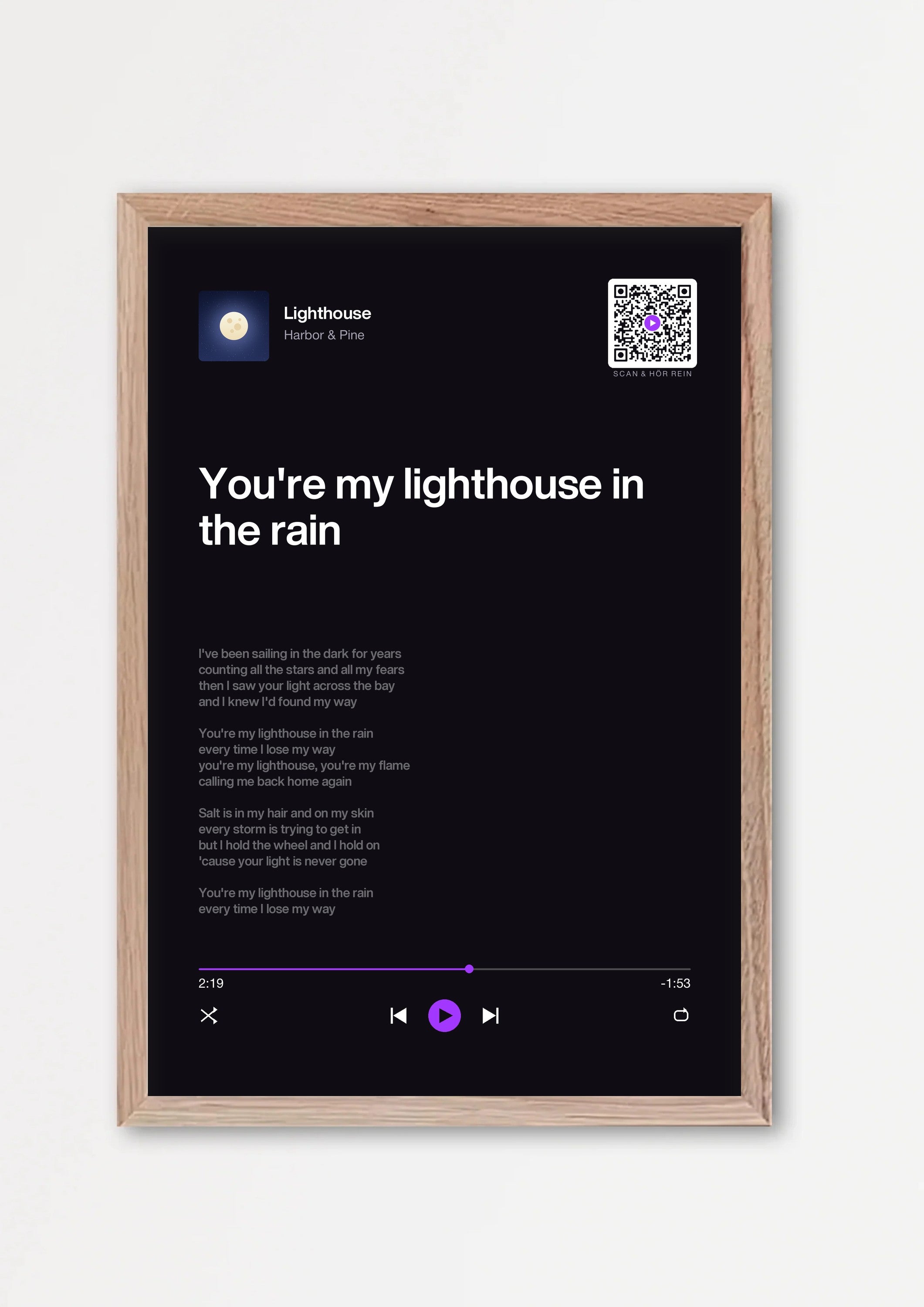 Song Player Poster 5 – Echtholzrahmen Natur