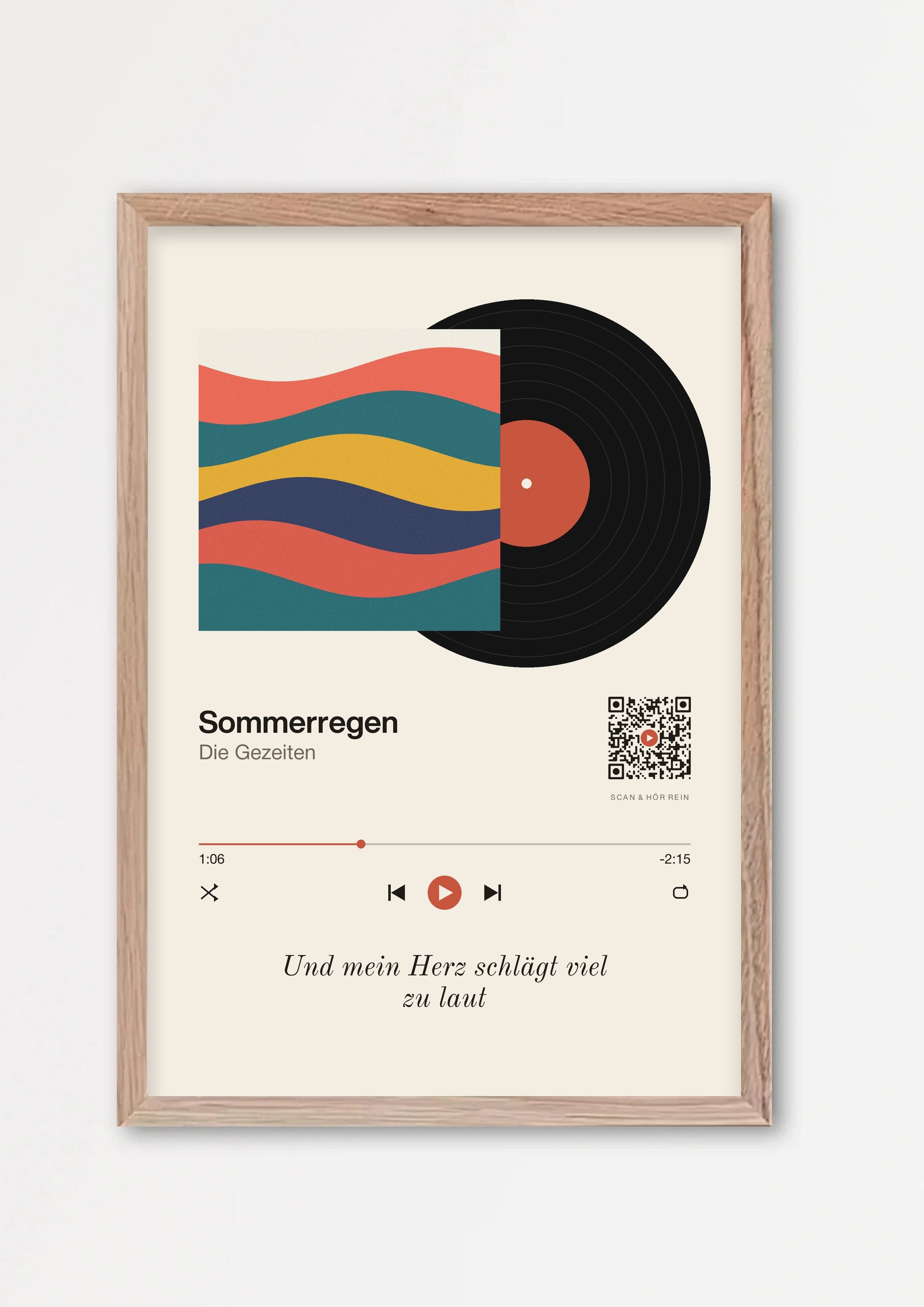 Song Player Poster 6 – Echtholzrahmen Natur