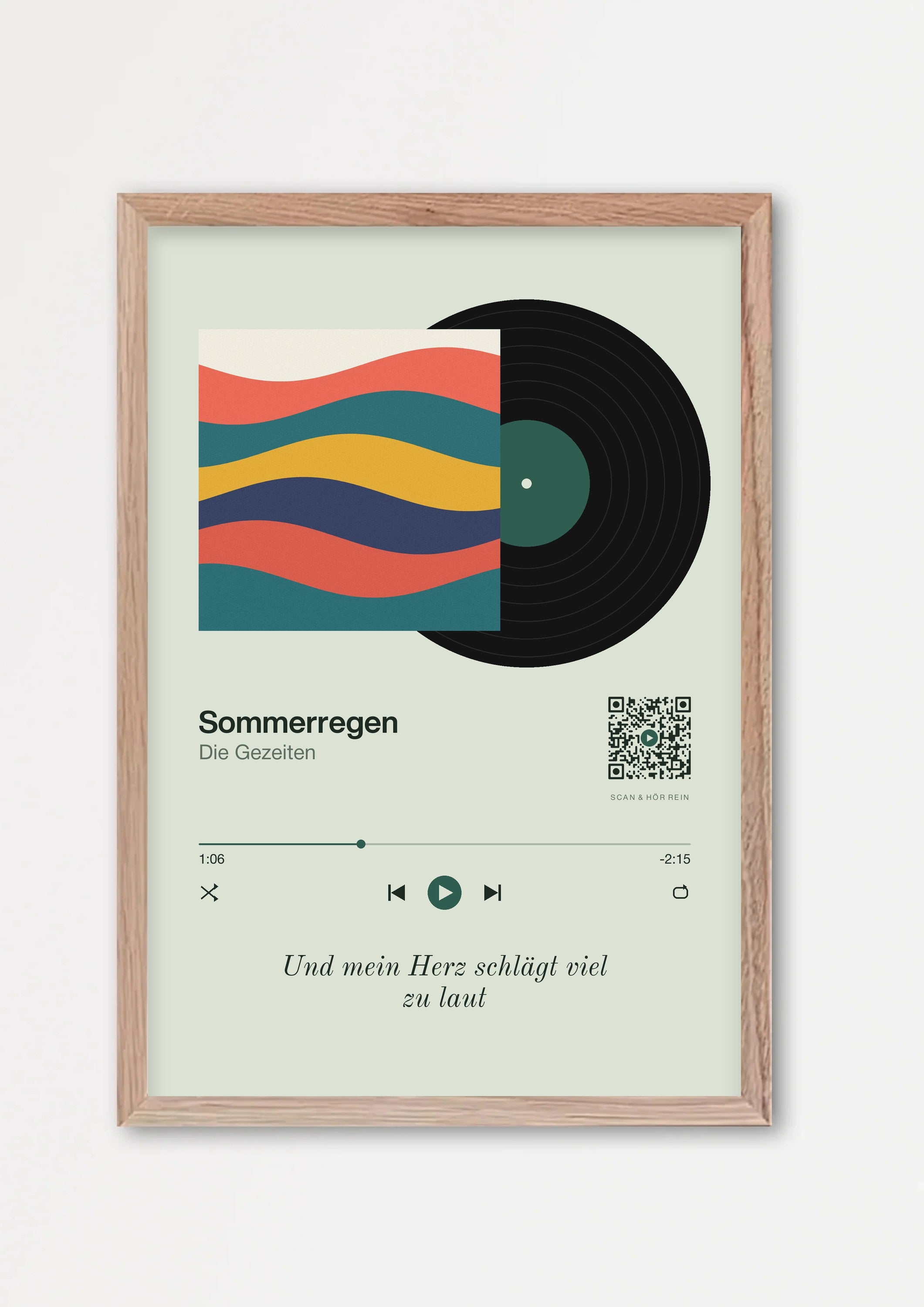 Song Player Poster 6 – Echtholzrahmen Natur