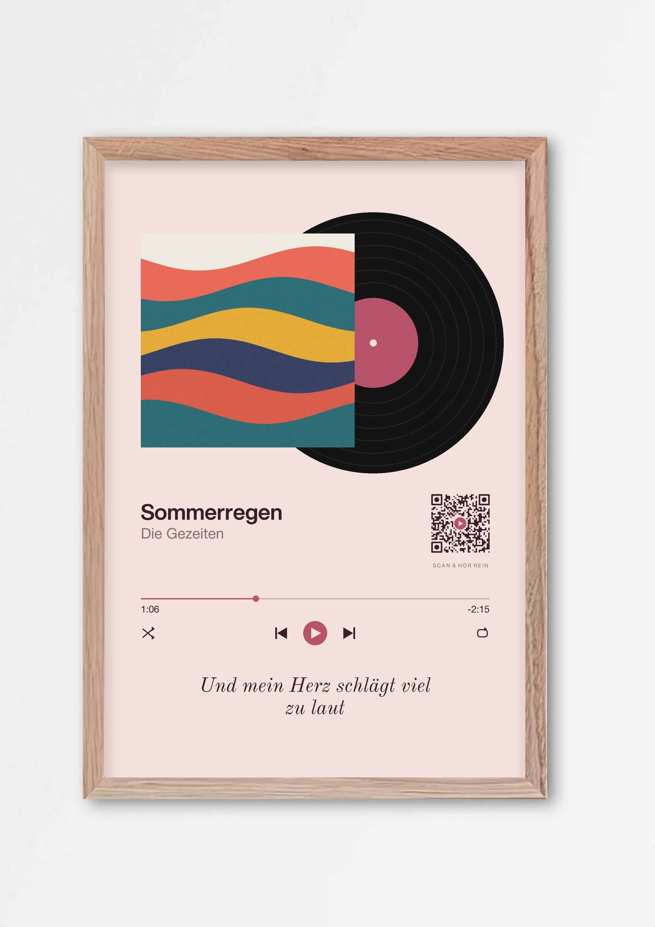 Song Player Poster 6 – Echtholzrahmen Natur