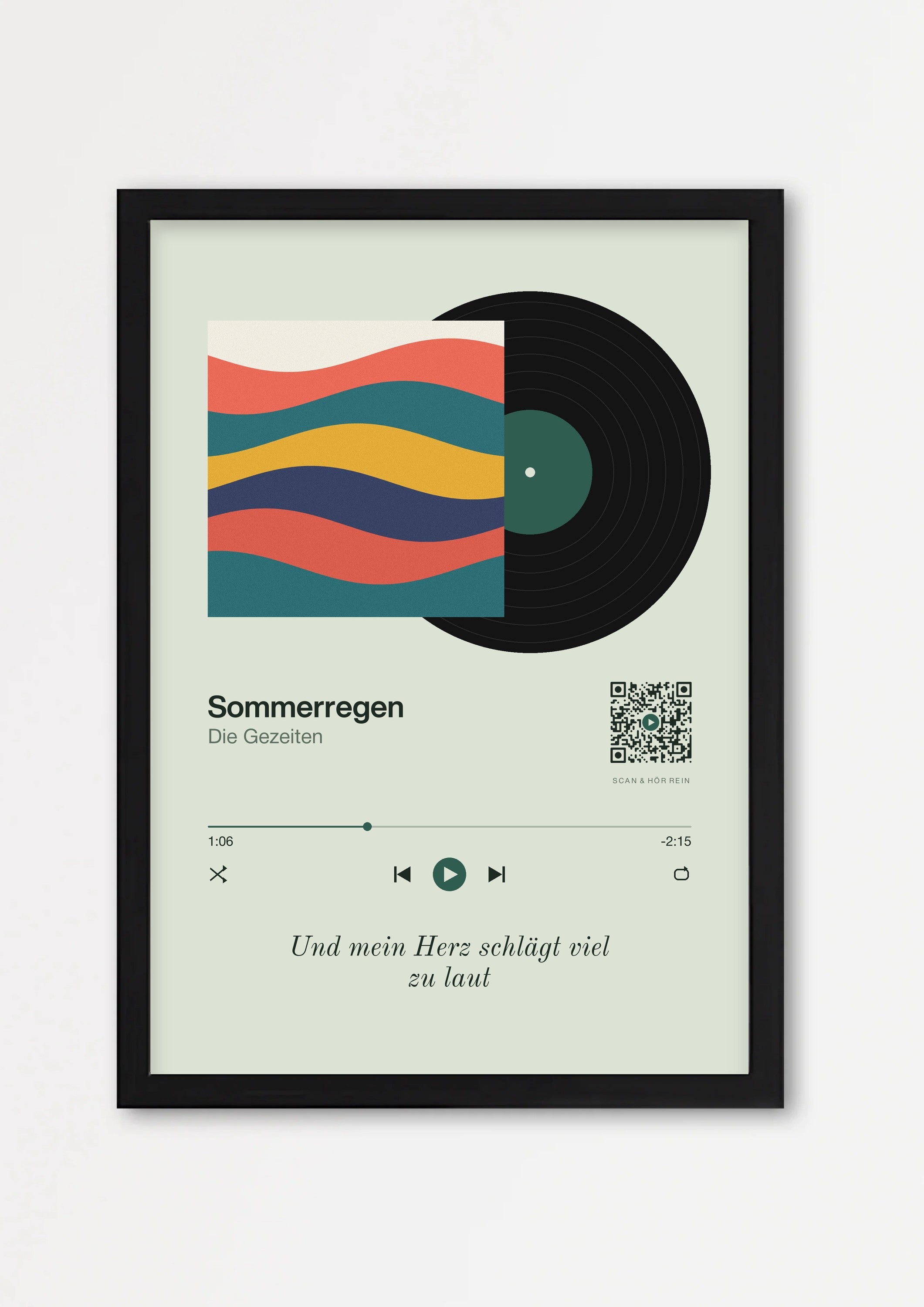 Song Player Poster 6 – Echtholzrahmen Schwarz