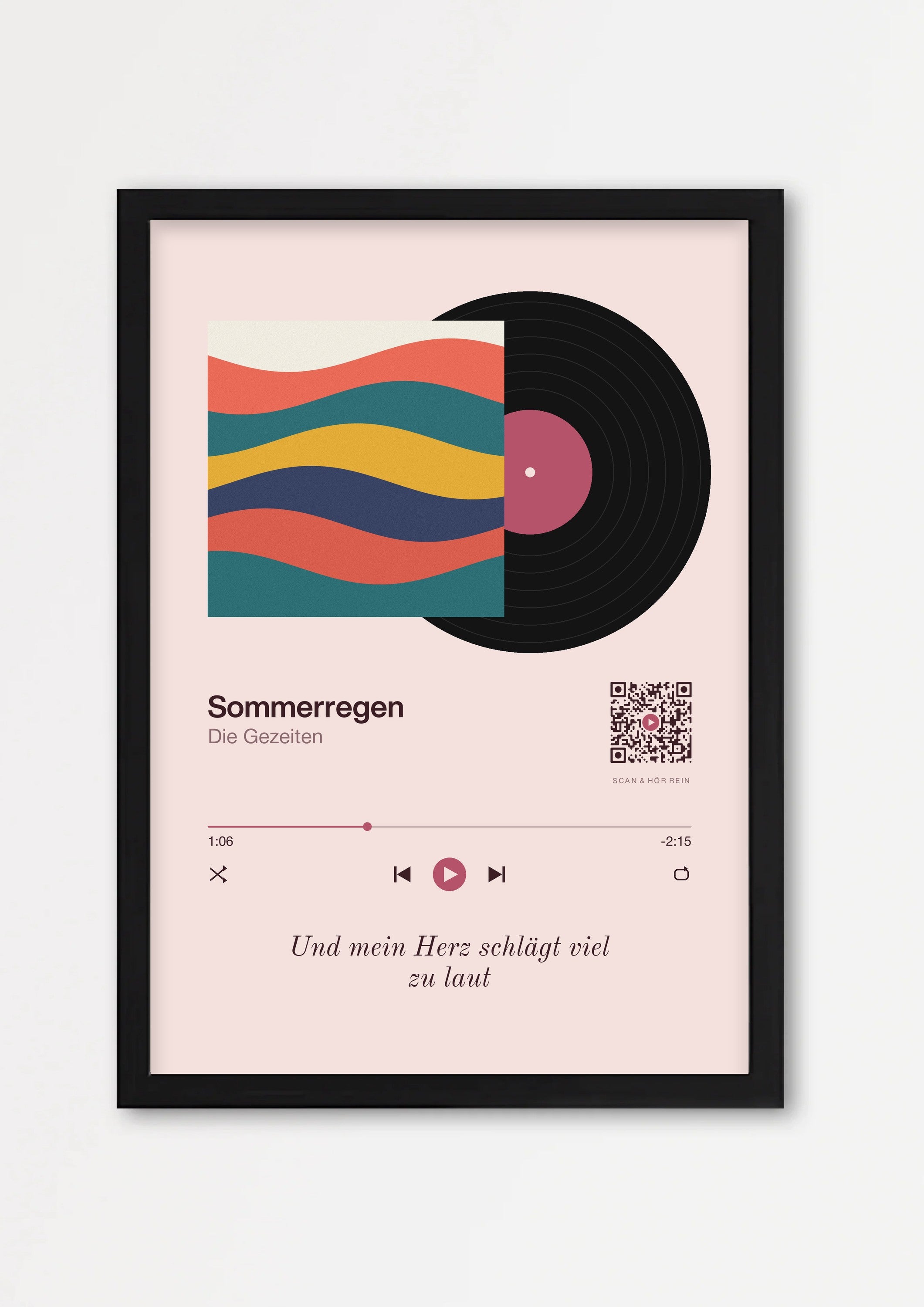 Song Player Poster 6 – Echtholzrahmen Schwarz