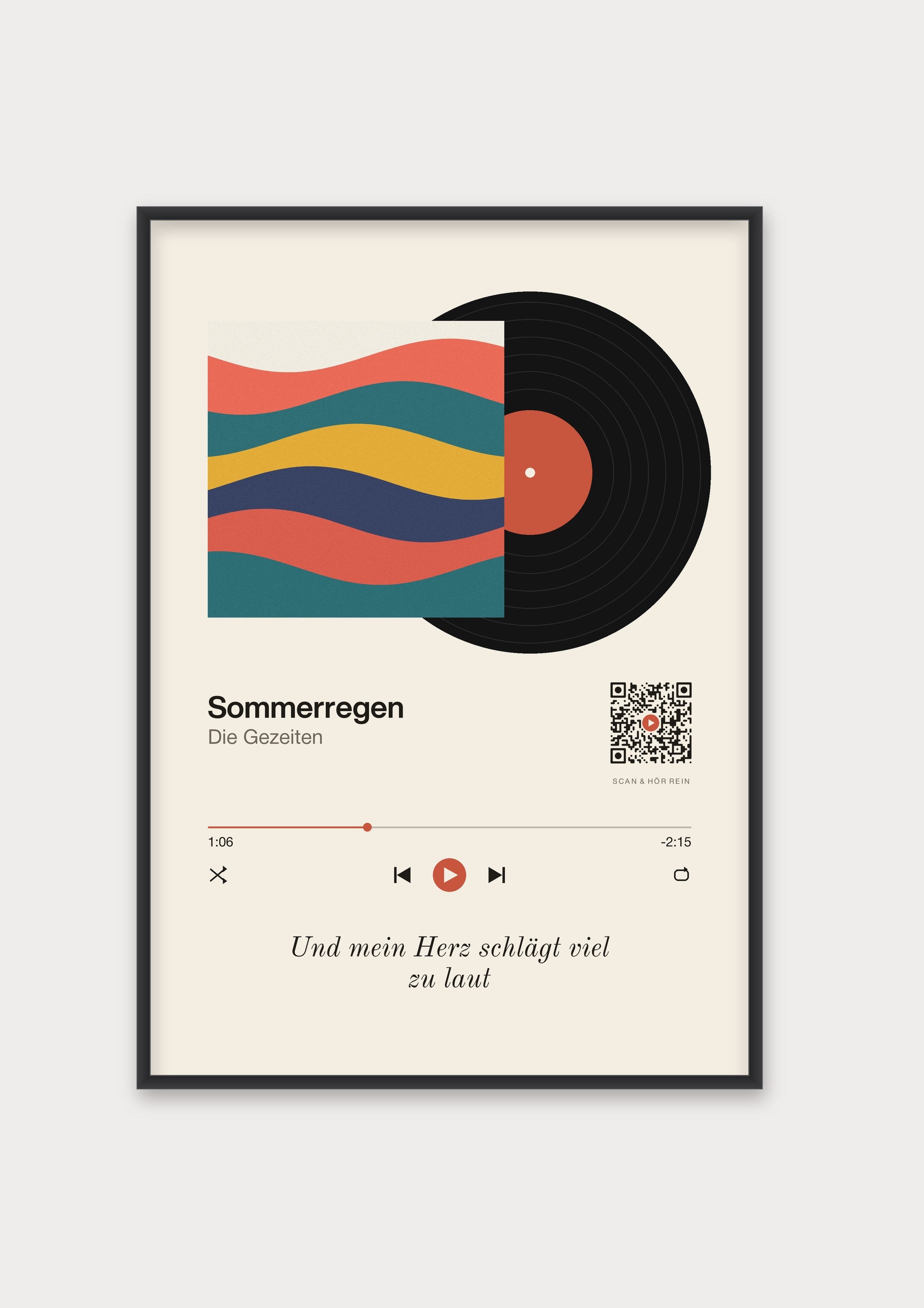 Song Player Poster 6 – Aluminiumrahmen Schwarz