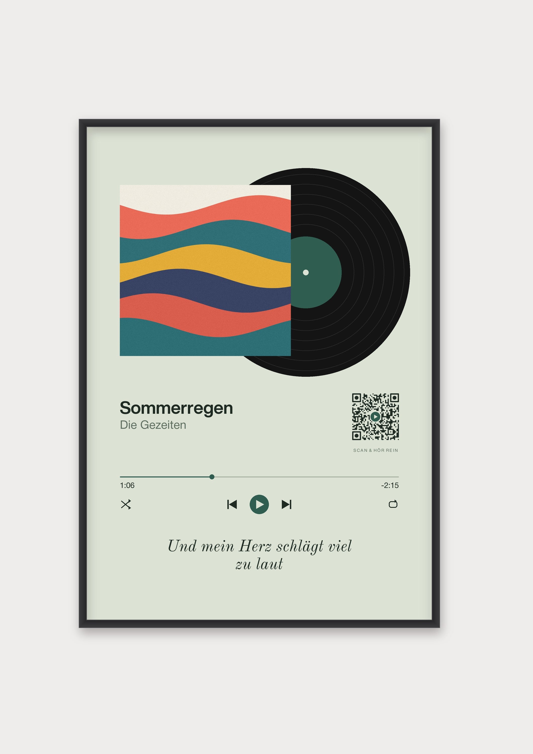 Song Player Poster 6 – Aluminiumrahmen Schwarz