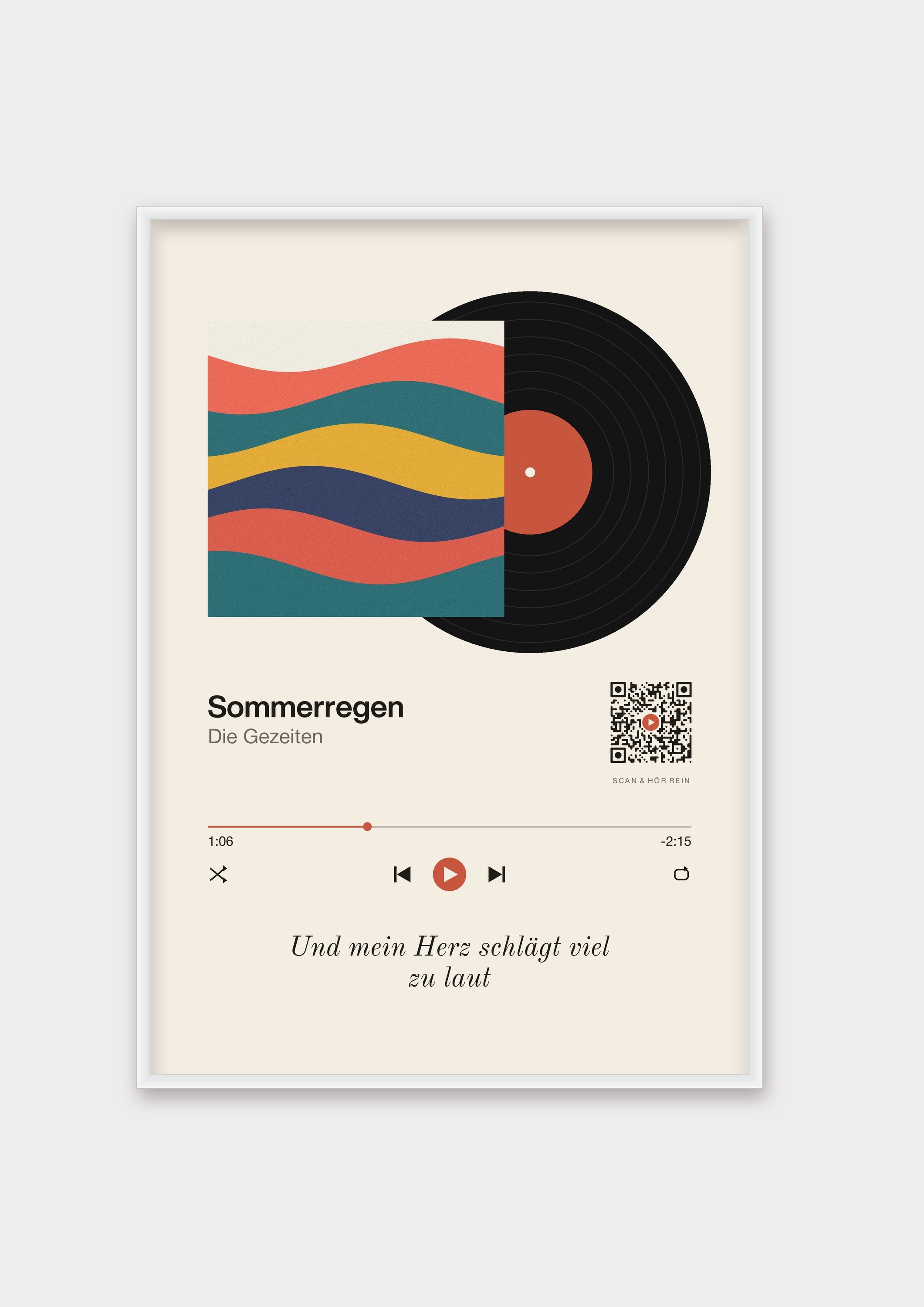 Song Player Poster 6 – Aluminiumrahmen Weiß