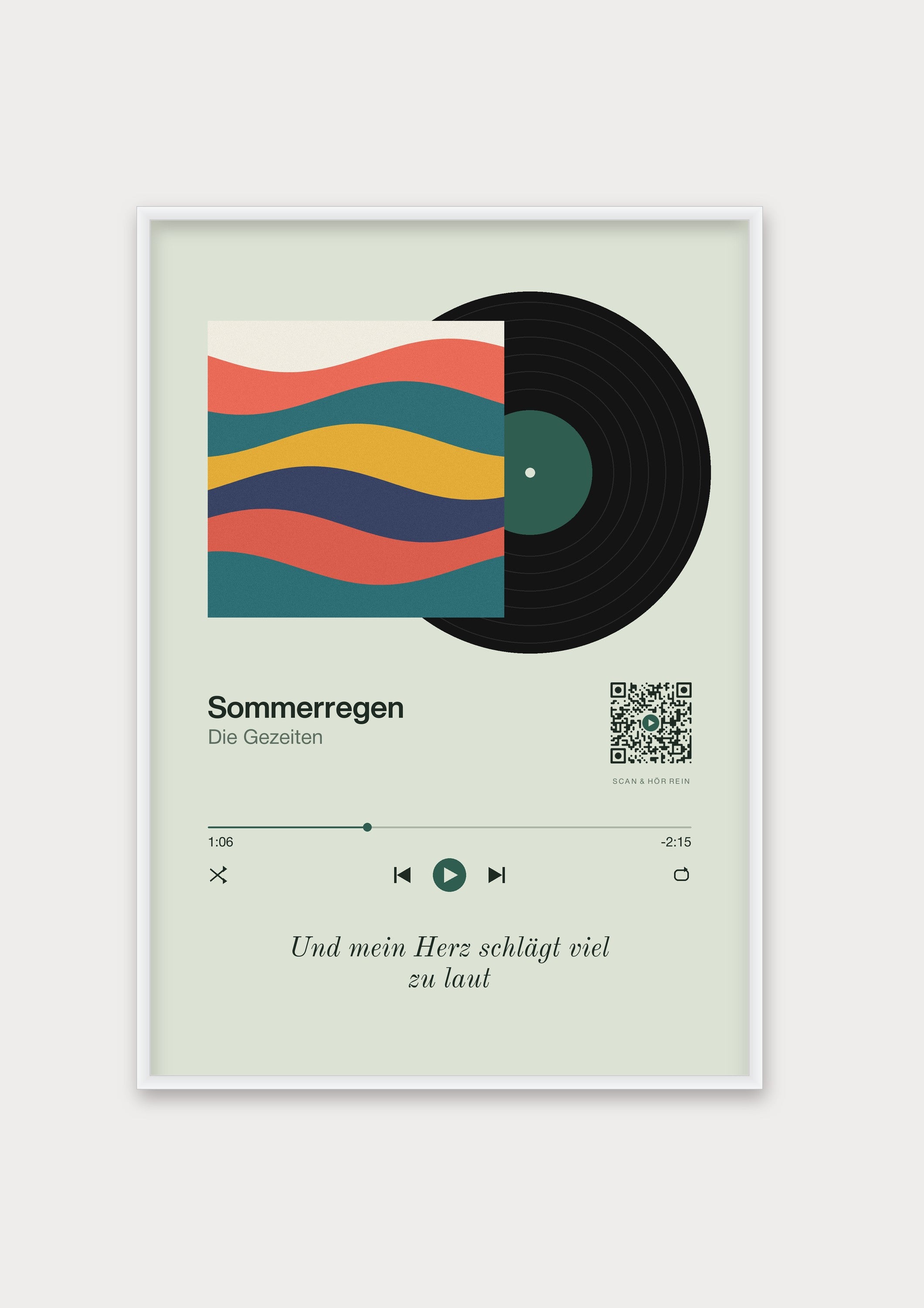 Song Player Poster 6 – Aluminiumrahmen Weiß