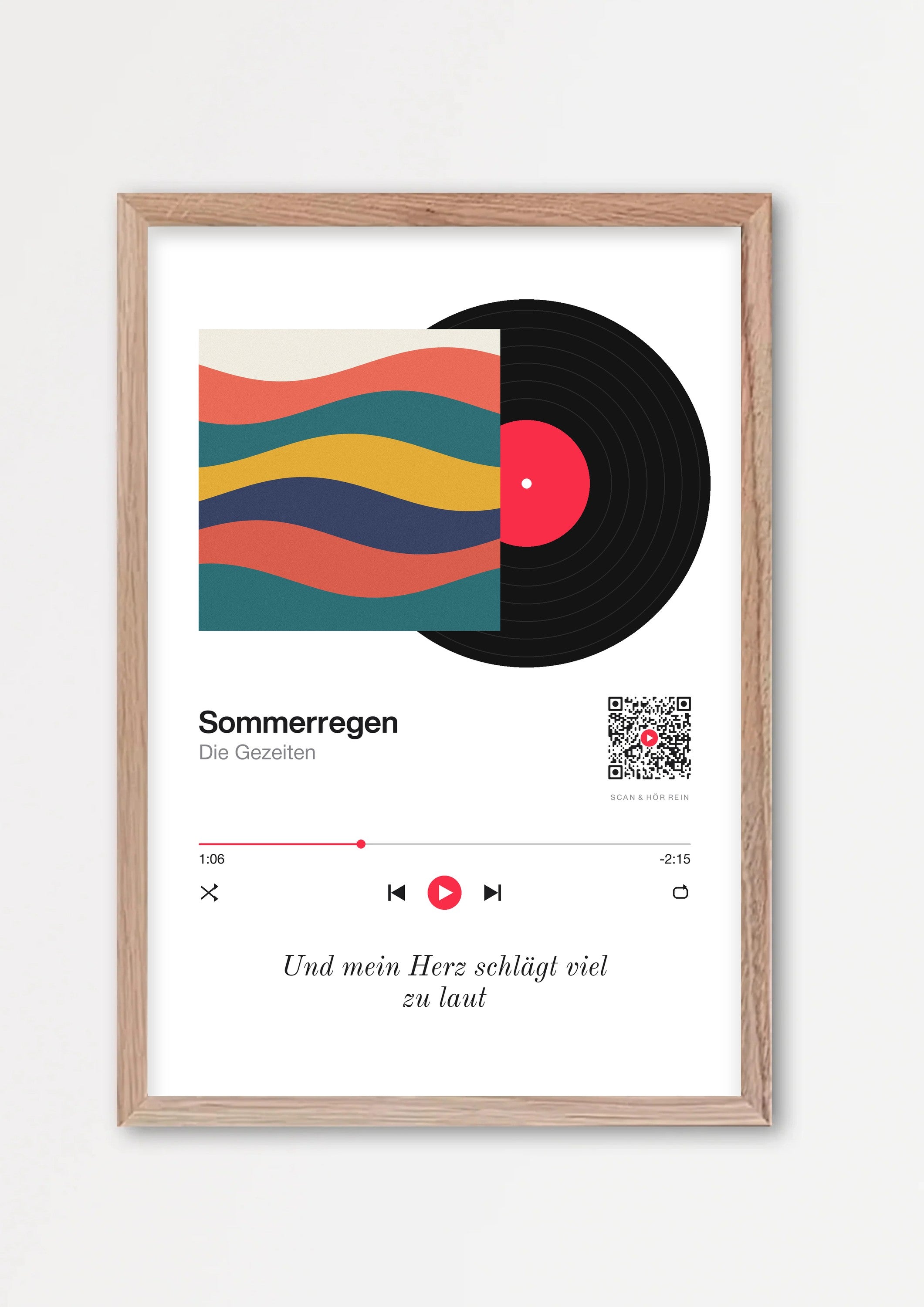 Song Player Poster 6 – Echtholzrahmen Natur