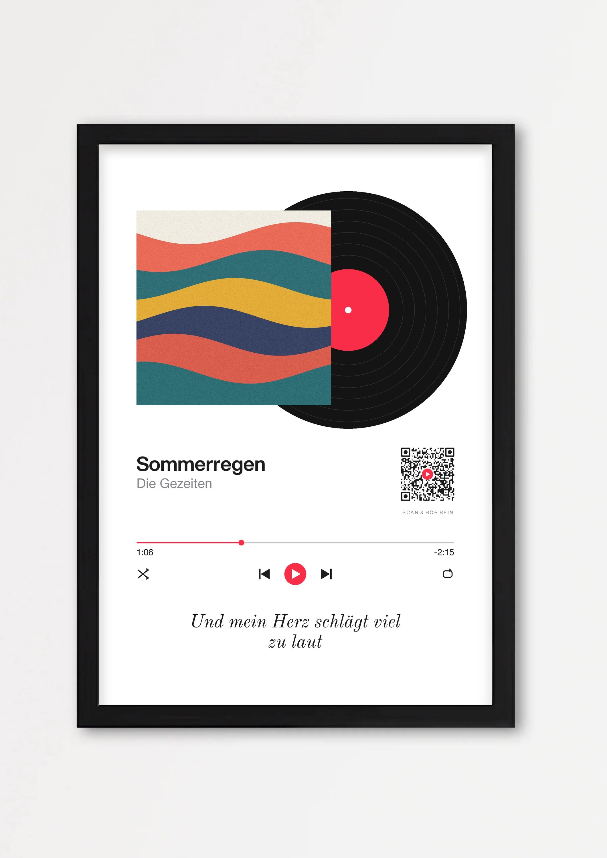 Song Player Poster 6 – Echtholzrahmen Schwarz