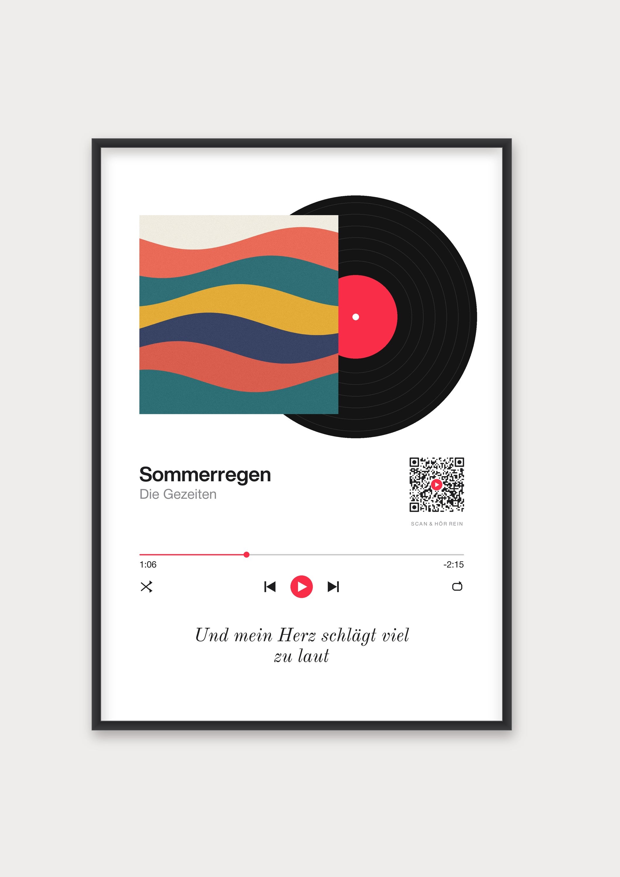 Song Player Poster 6 – Aluminiumrahmen Schwarz