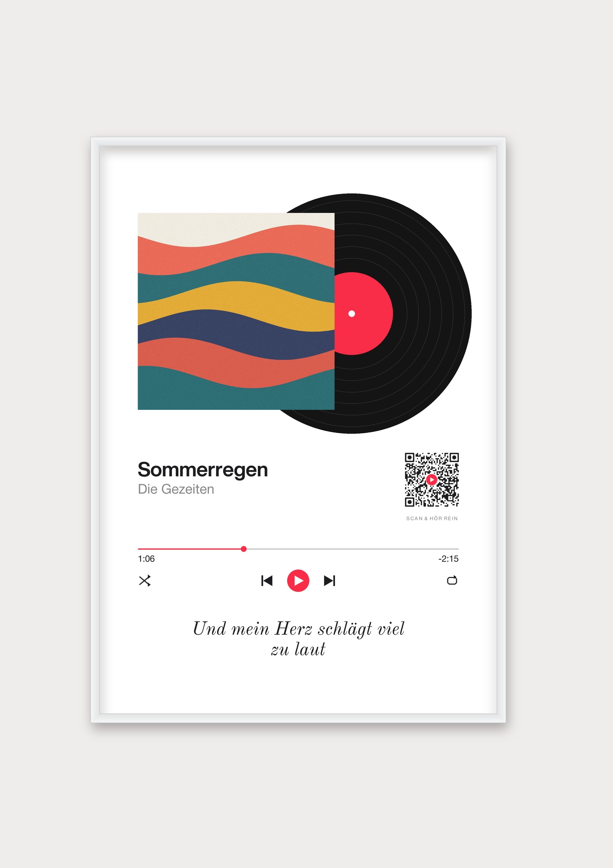 Song Player Poster 6 – Aluminiumrahmen Weiß