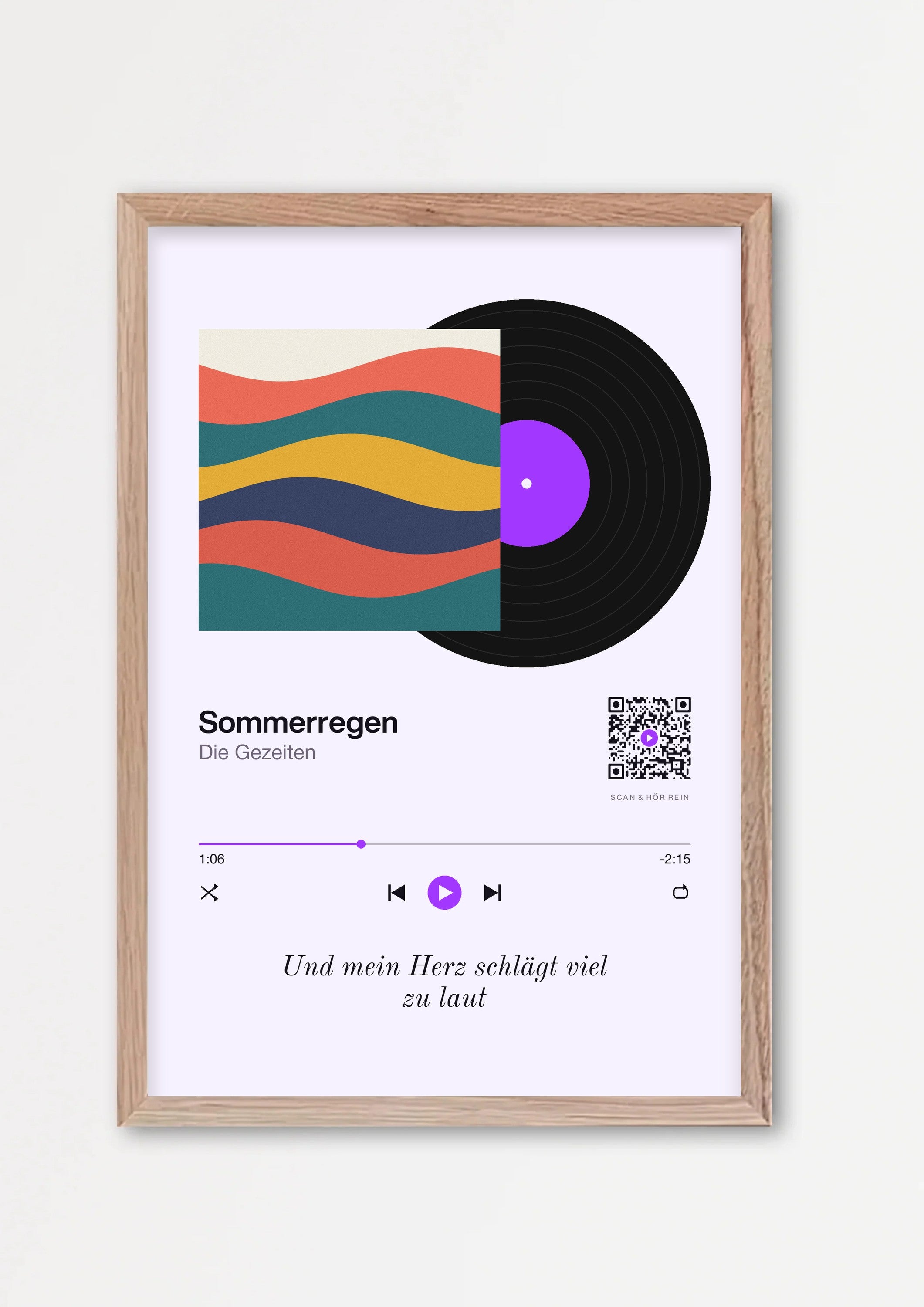 Song Player Poster 6 – Echtholzrahmen Natur