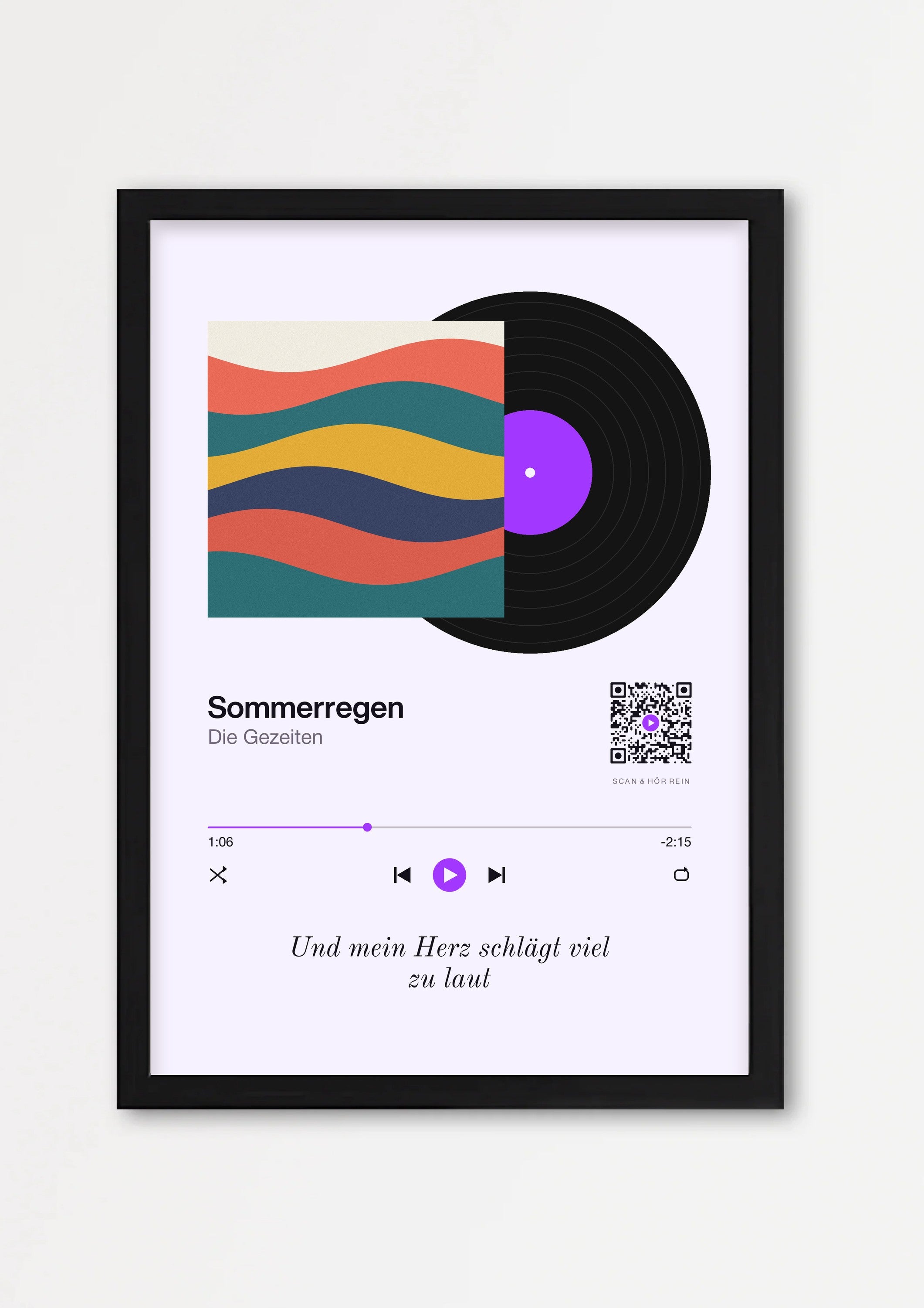 Song Player Poster 6 – Echtholzrahmen Schwarz