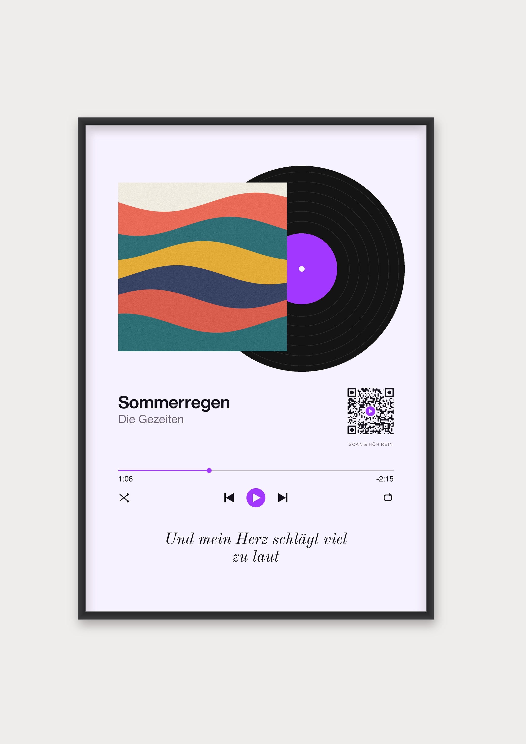 Song Player Poster 6 – Aluminiumrahmen Schwarz