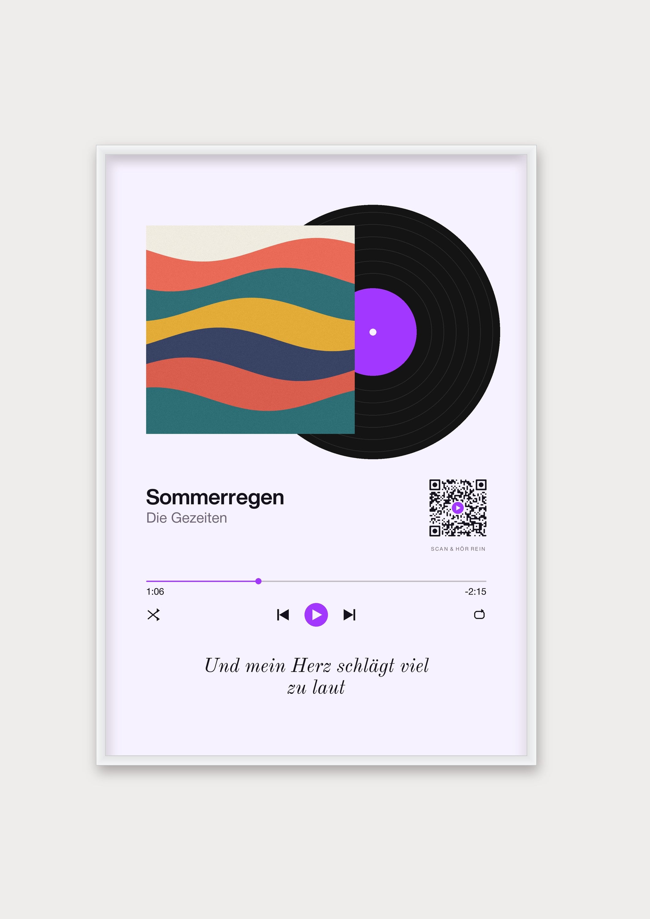 Song Player Poster 6 – Aluminiumrahmen Weiß