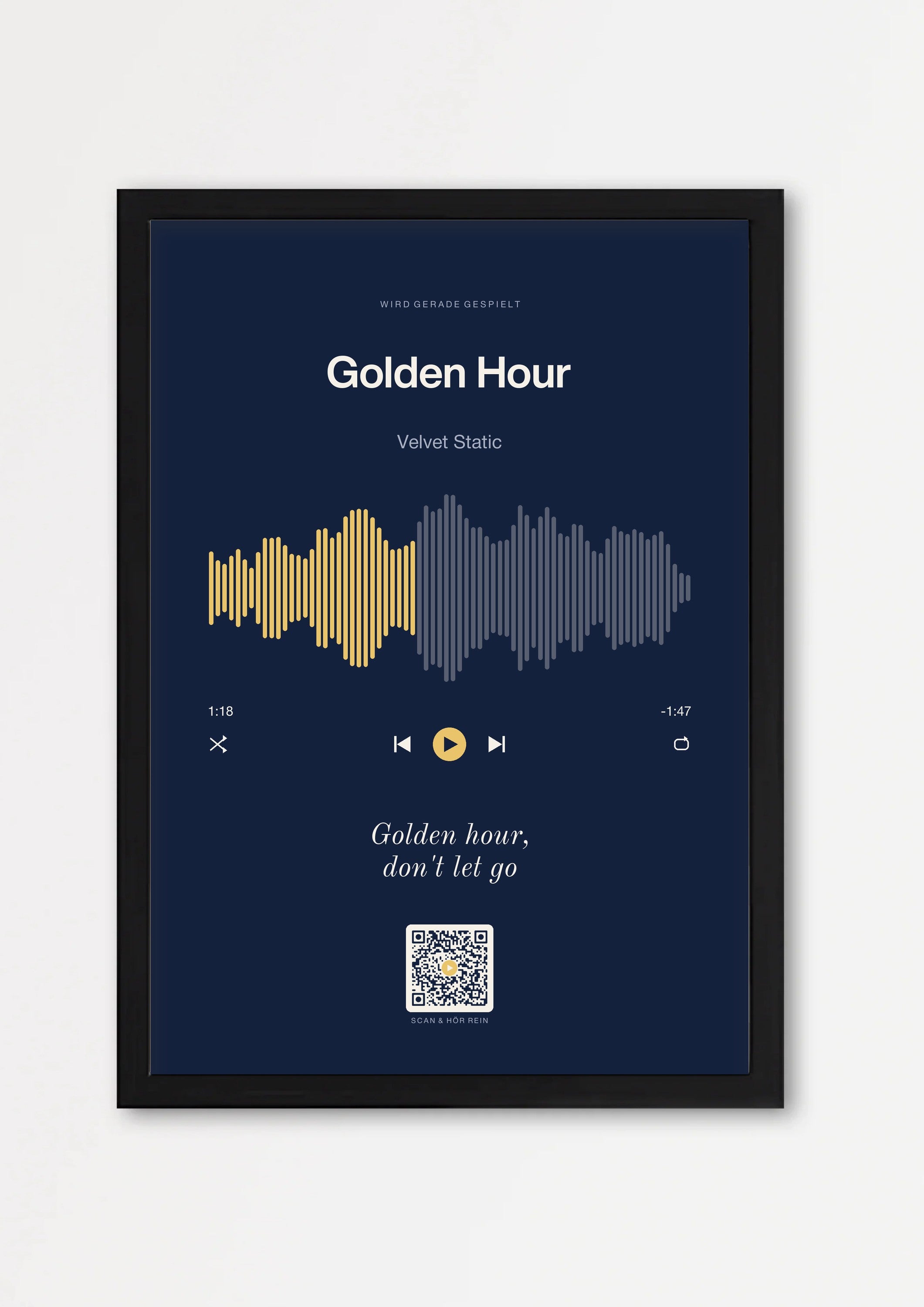 Song Player Poster 7 – Echtholzrahmen Schwarz