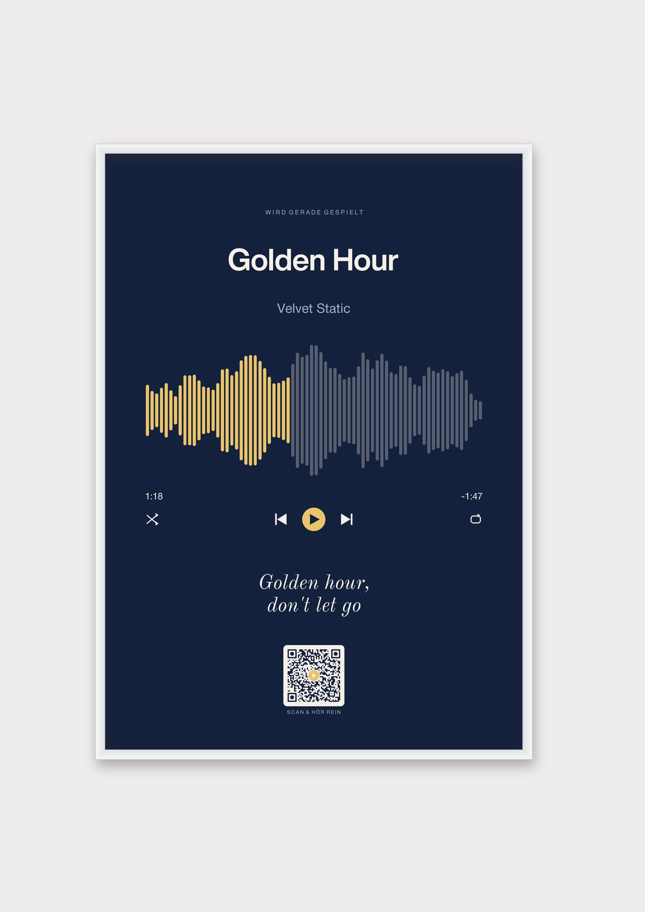 Song Player Poster 7 – Aluminiumrahmen Weiß