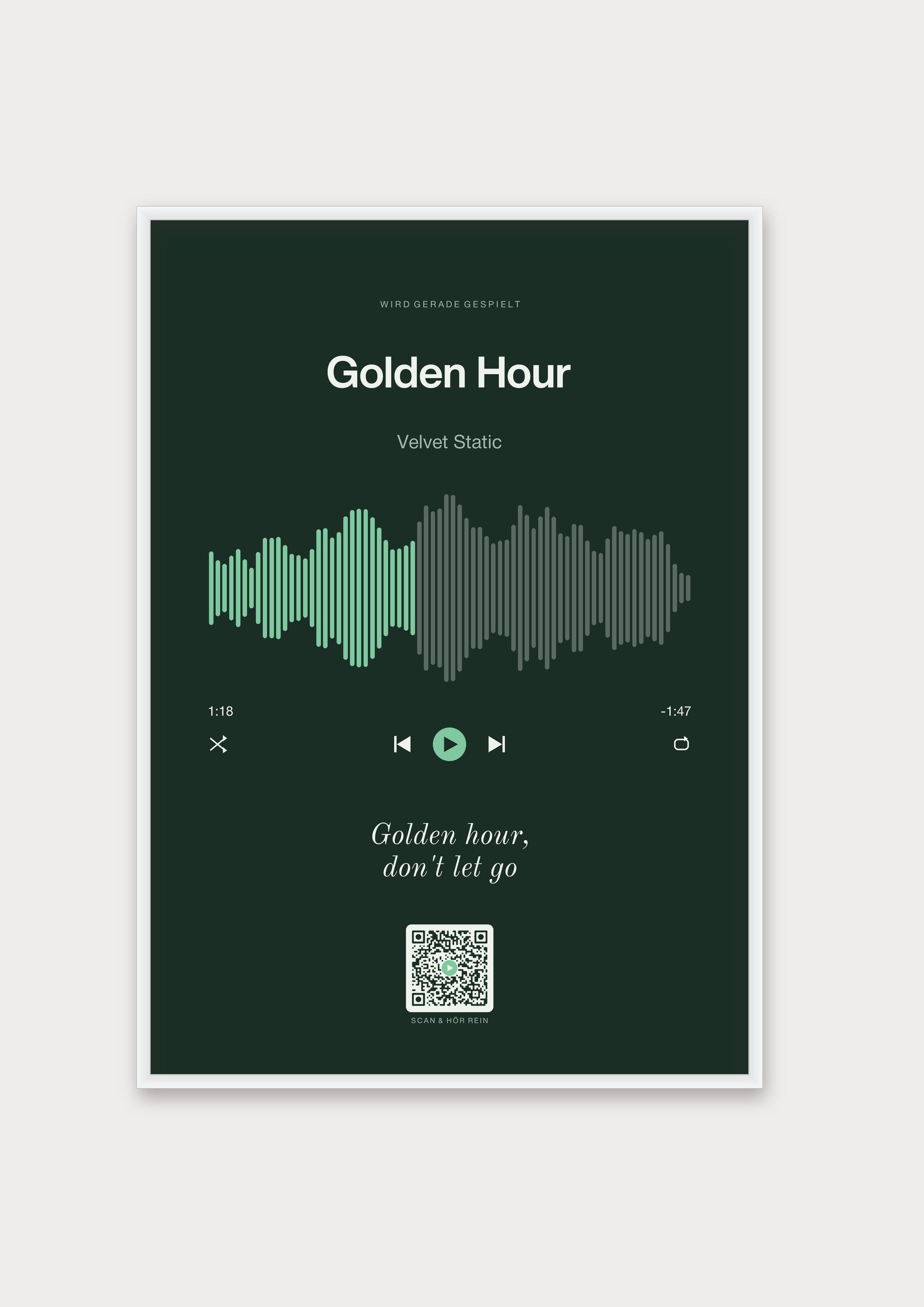 Song Player Poster 7 – Aluminiumrahmen Weiß
