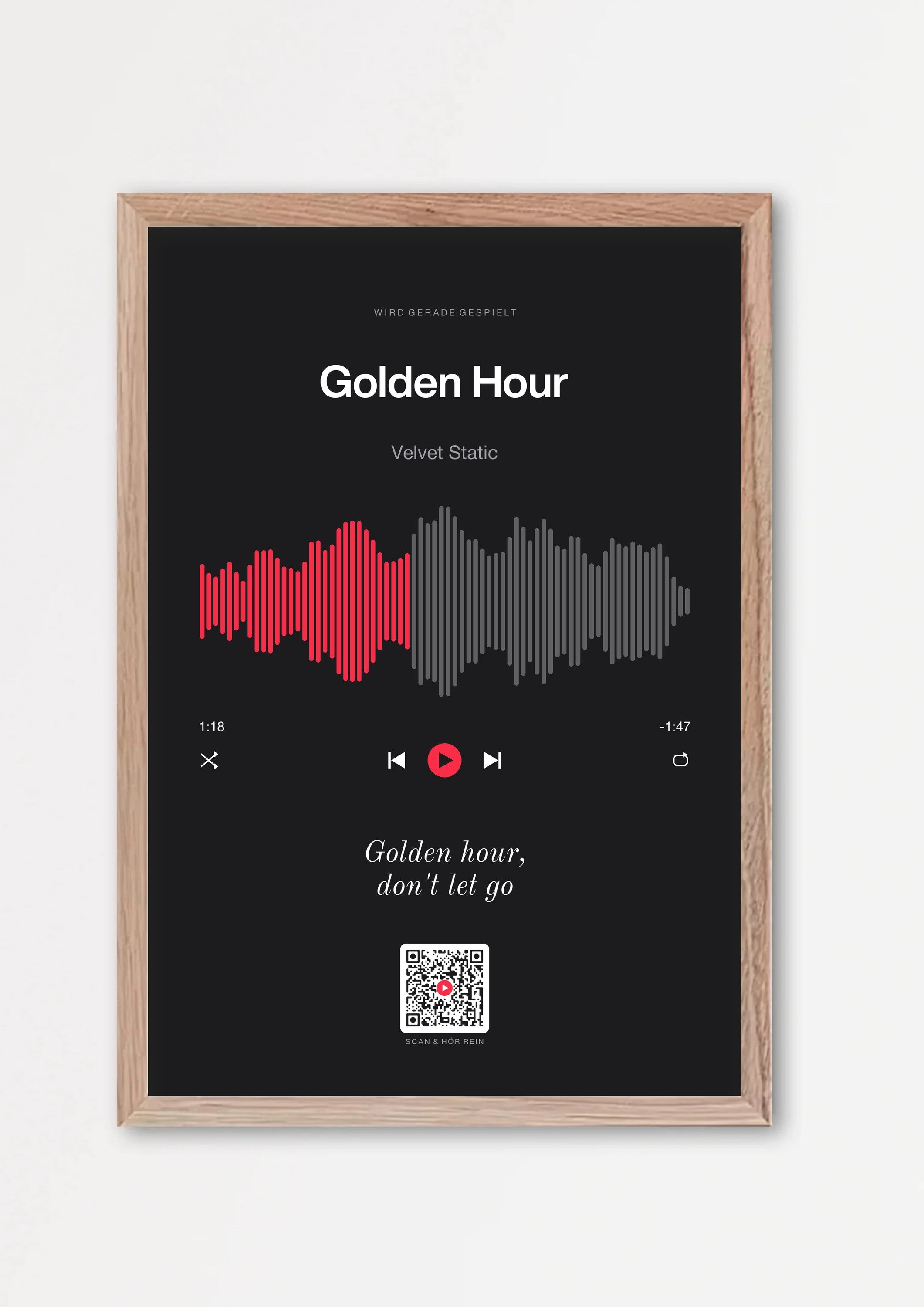 Song Player Poster 7 – Echtholzrahmen Natur