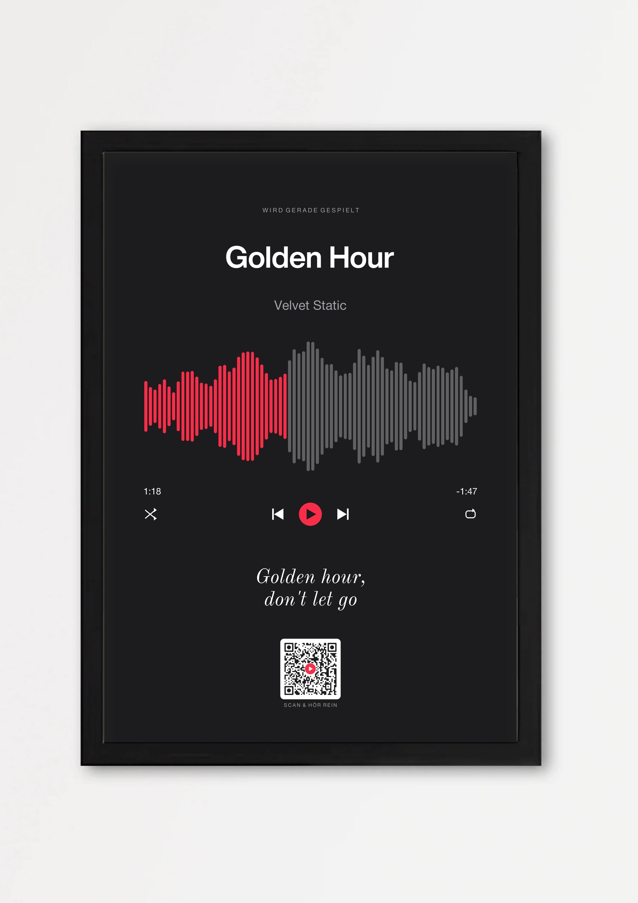 Song Player Poster 7 – Echtholzrahmen Schwarz