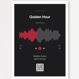 Song Player Poster 7 – Echtholzrahmen Weiß