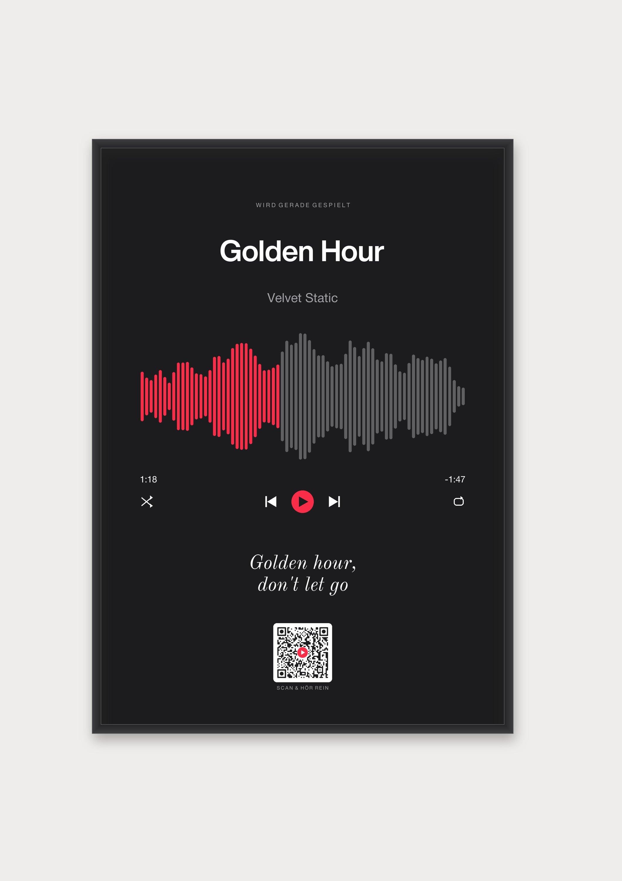 Song Player Poster 7 – Aluminiumrahmen Schwarz