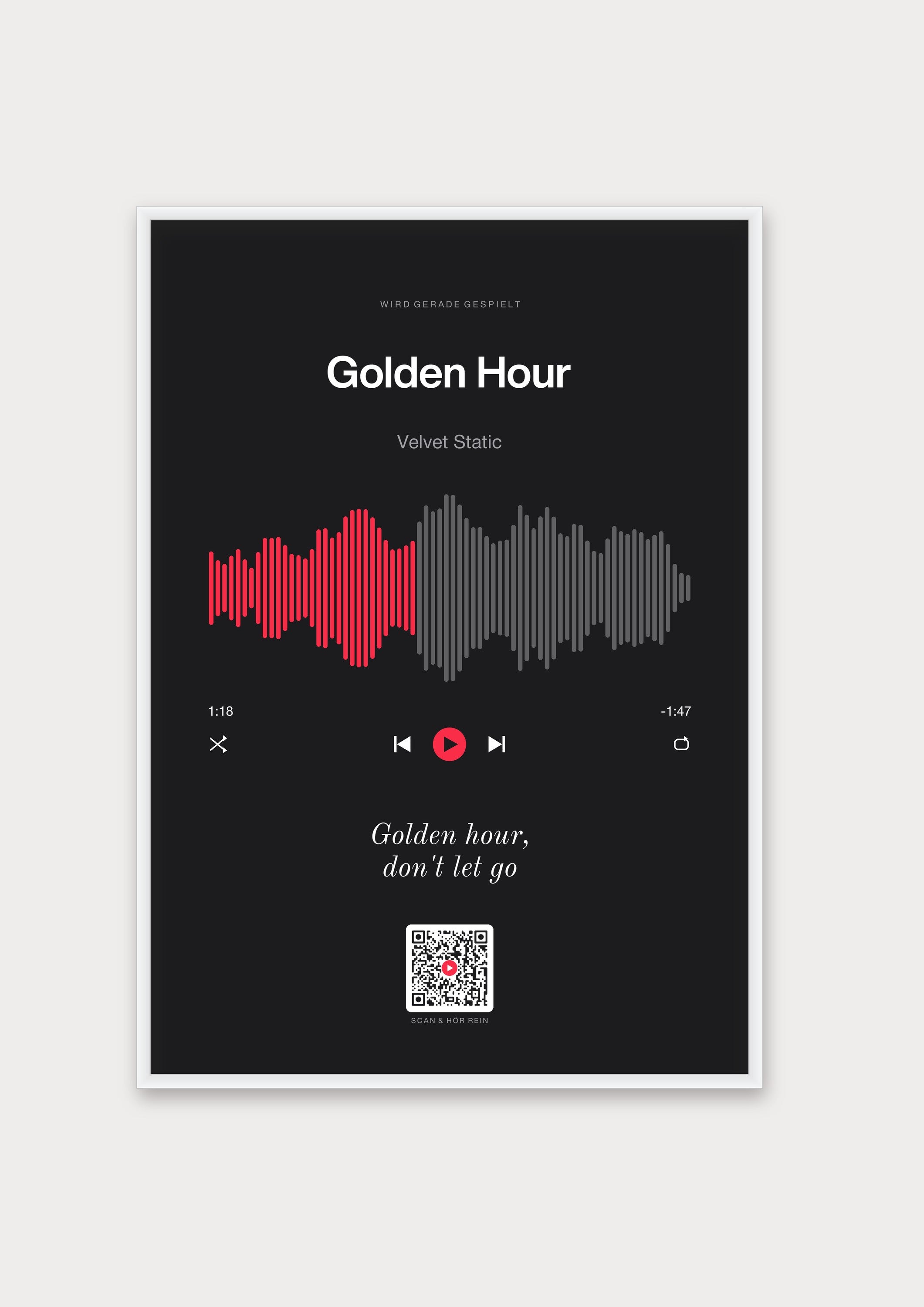 Song Player Poster 7 – Aluminiumrahmen Weiß