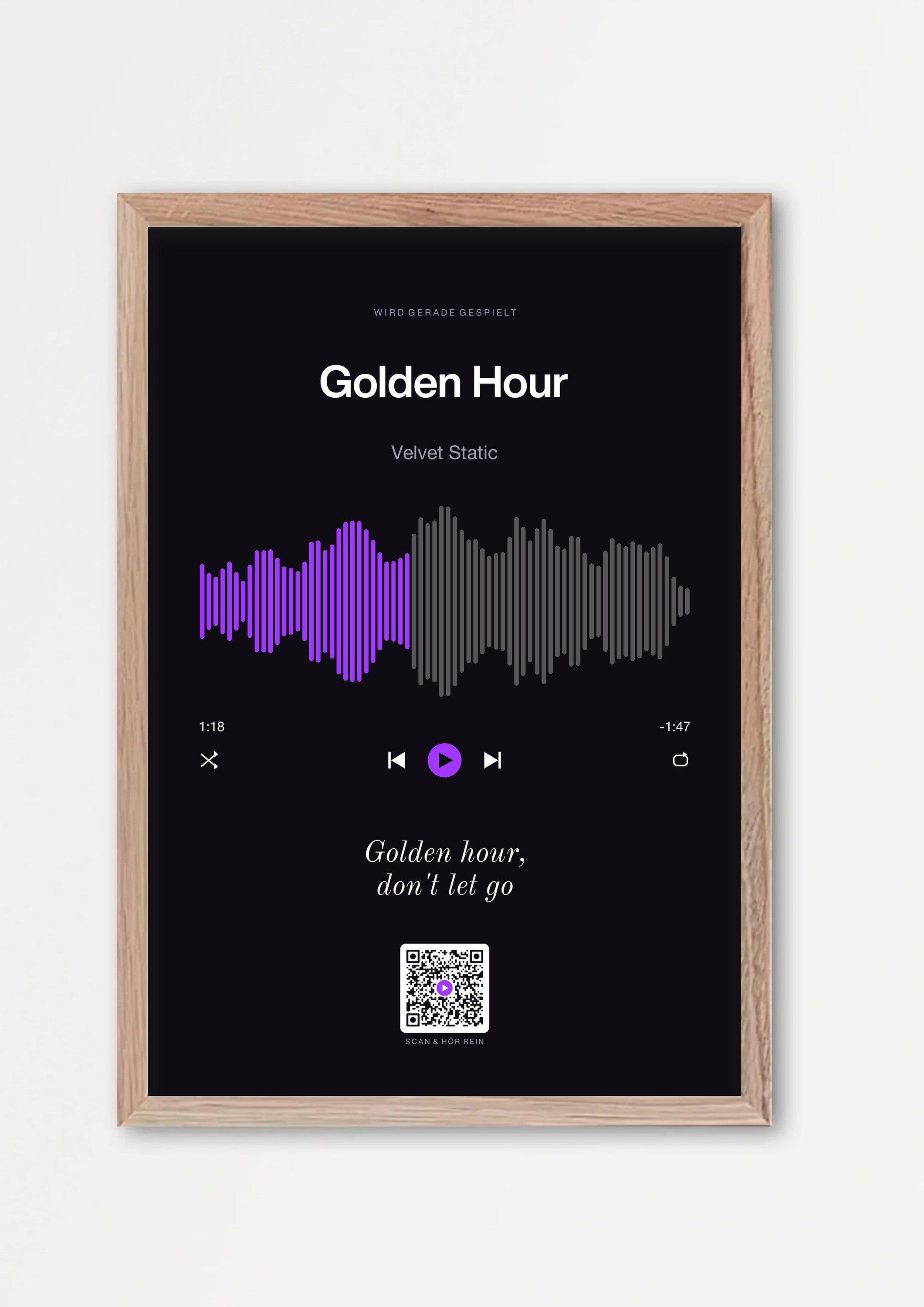 Song Player Poster 7 – Echtholzrahmen Natur