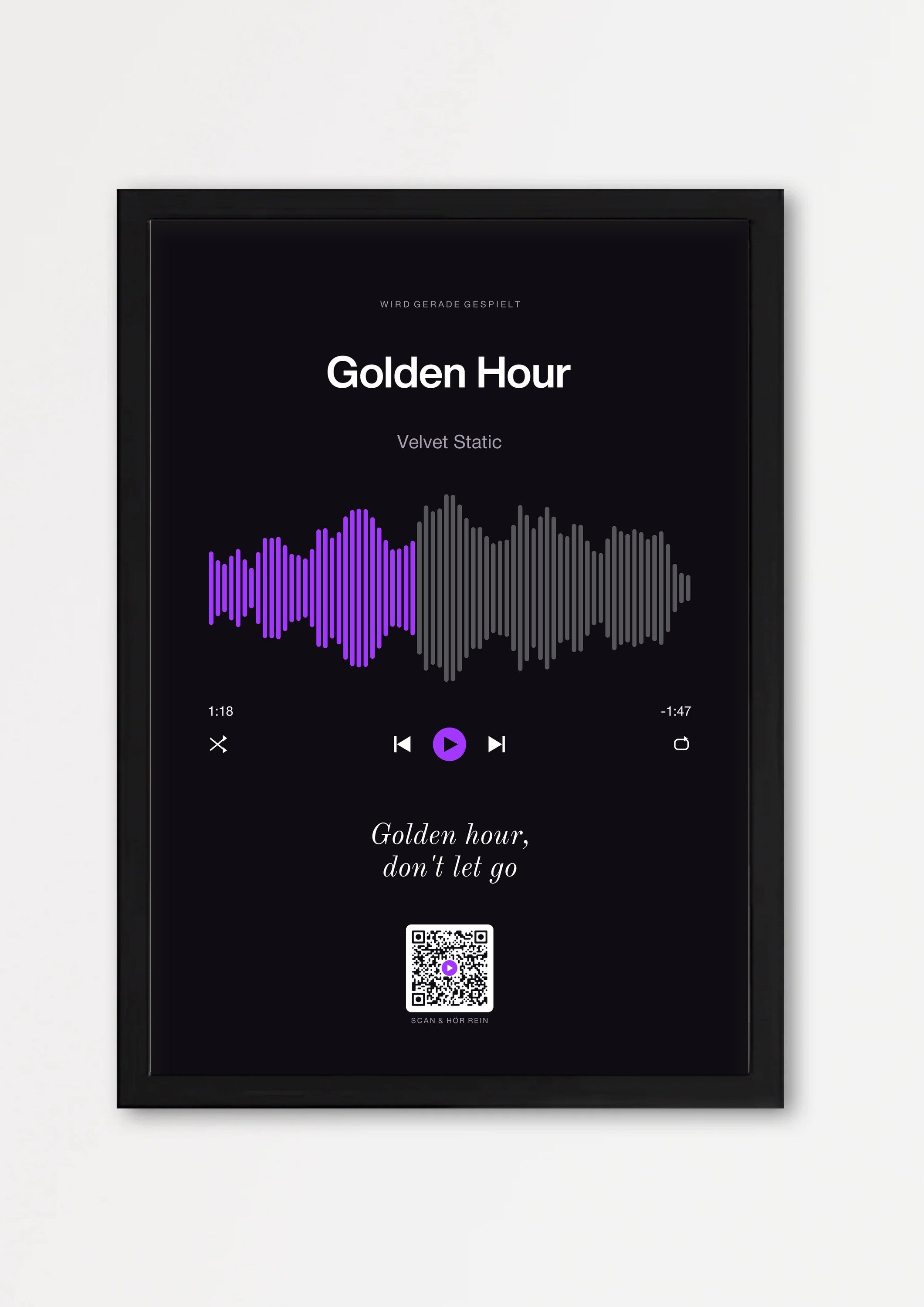 Song Player Poster 7 – Echtholzrahmen Schwarz