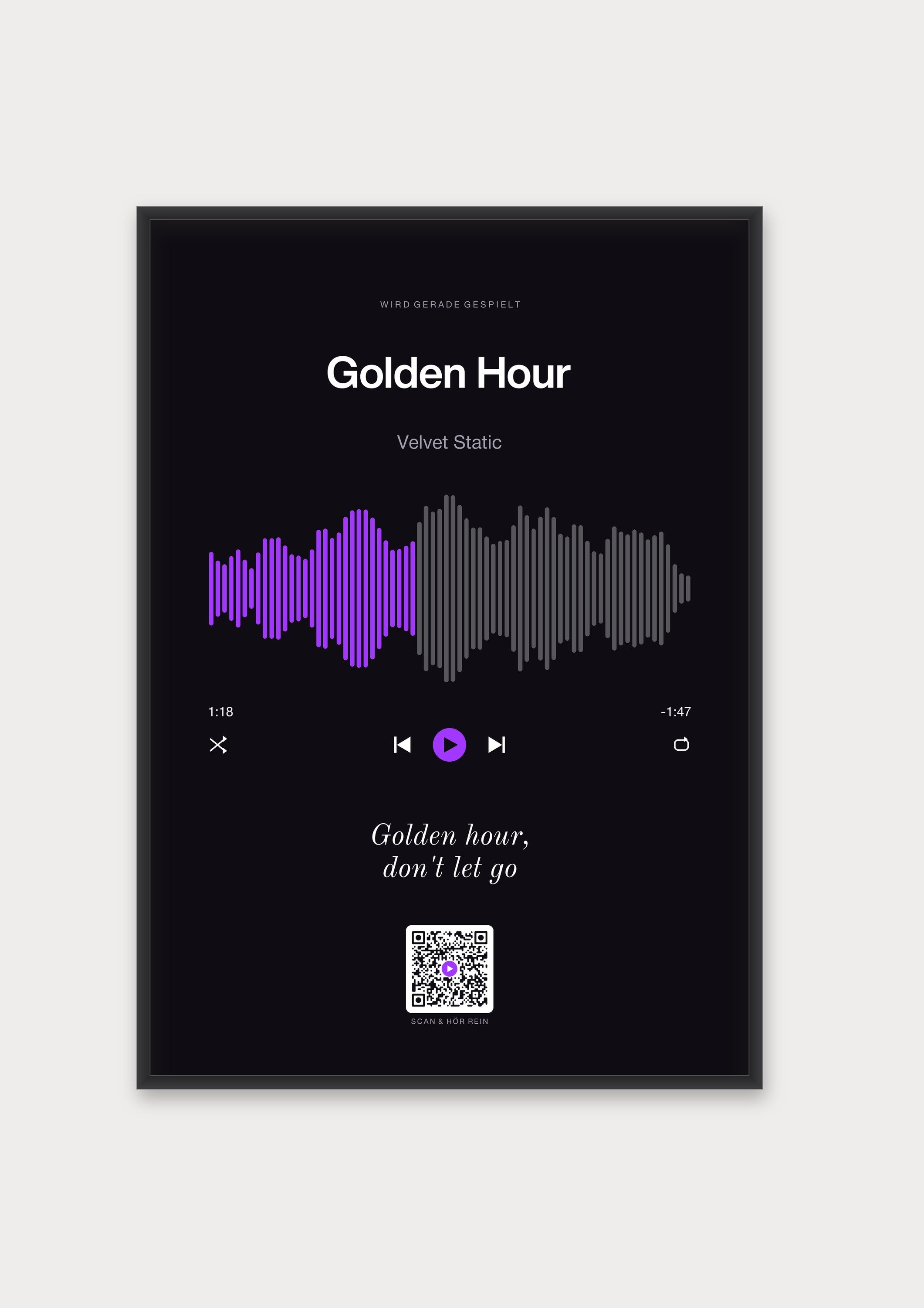 Song Player Poster 7 – Aluminiumrahmen Schwarz