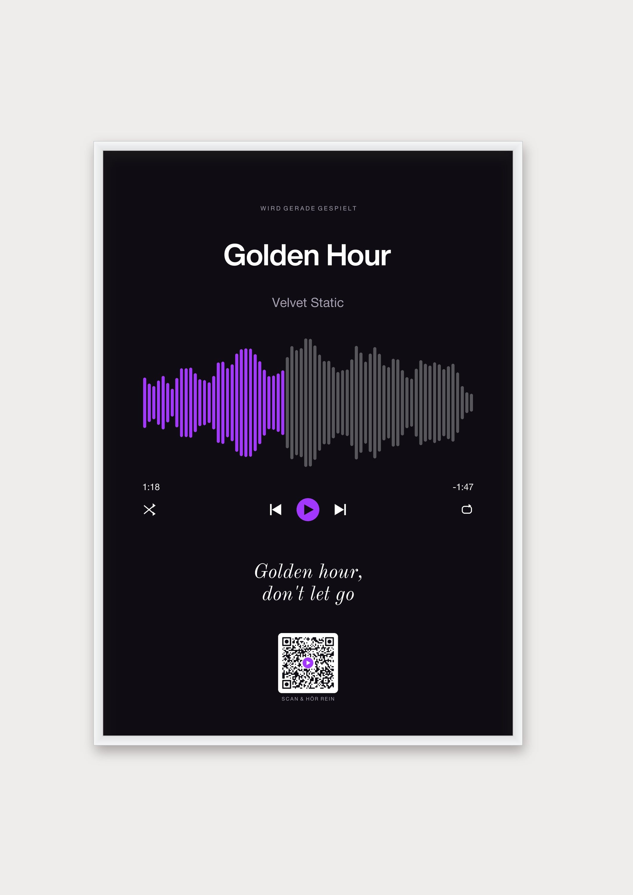 Song Player Poster 7 – Aluminiumrahmen Weiß
