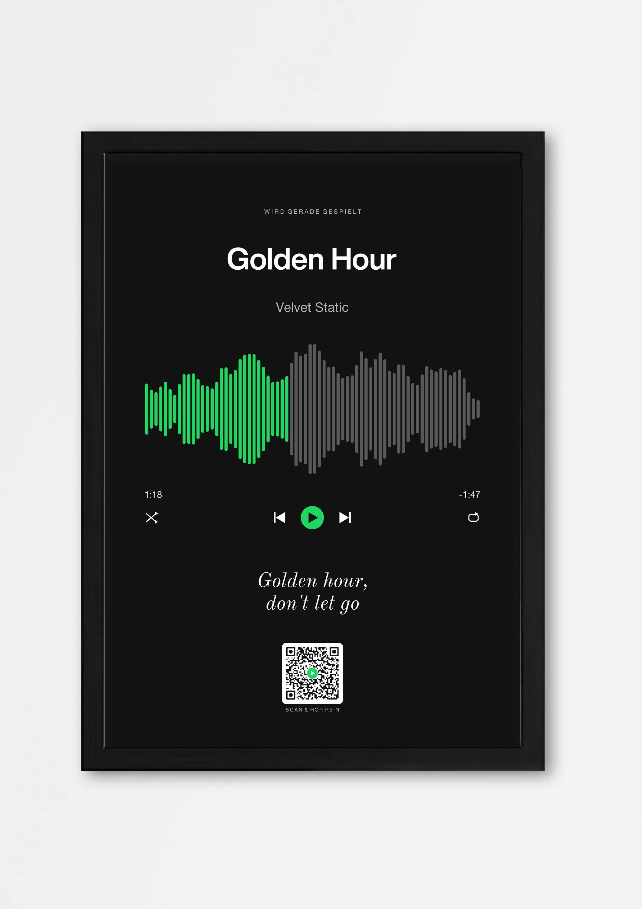 Song Player Poster 7 – Echtholzrahmen Schwarz