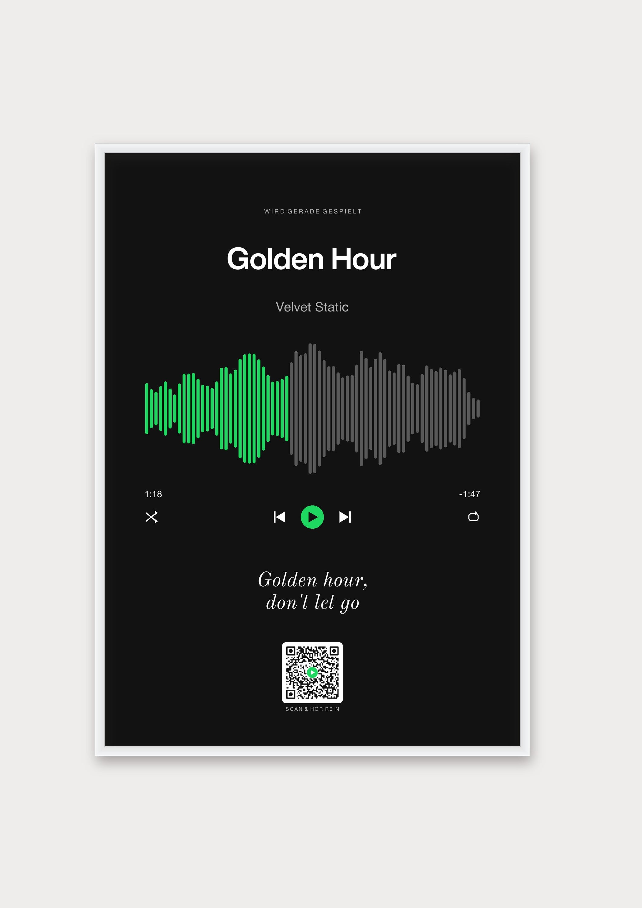Song Player Poster 7 – Aluminiumrahmen Weiß